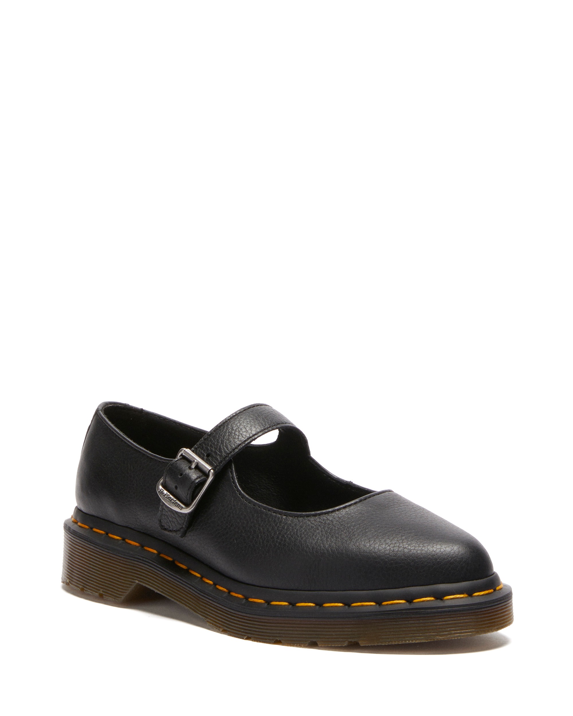 DR. MARTENS Damen Ballerina "Elphie", Gr. 43schwarz, Leder, Schuhe, Spangenschuh, Mary Jane mit typischer gelber Rahmennaht