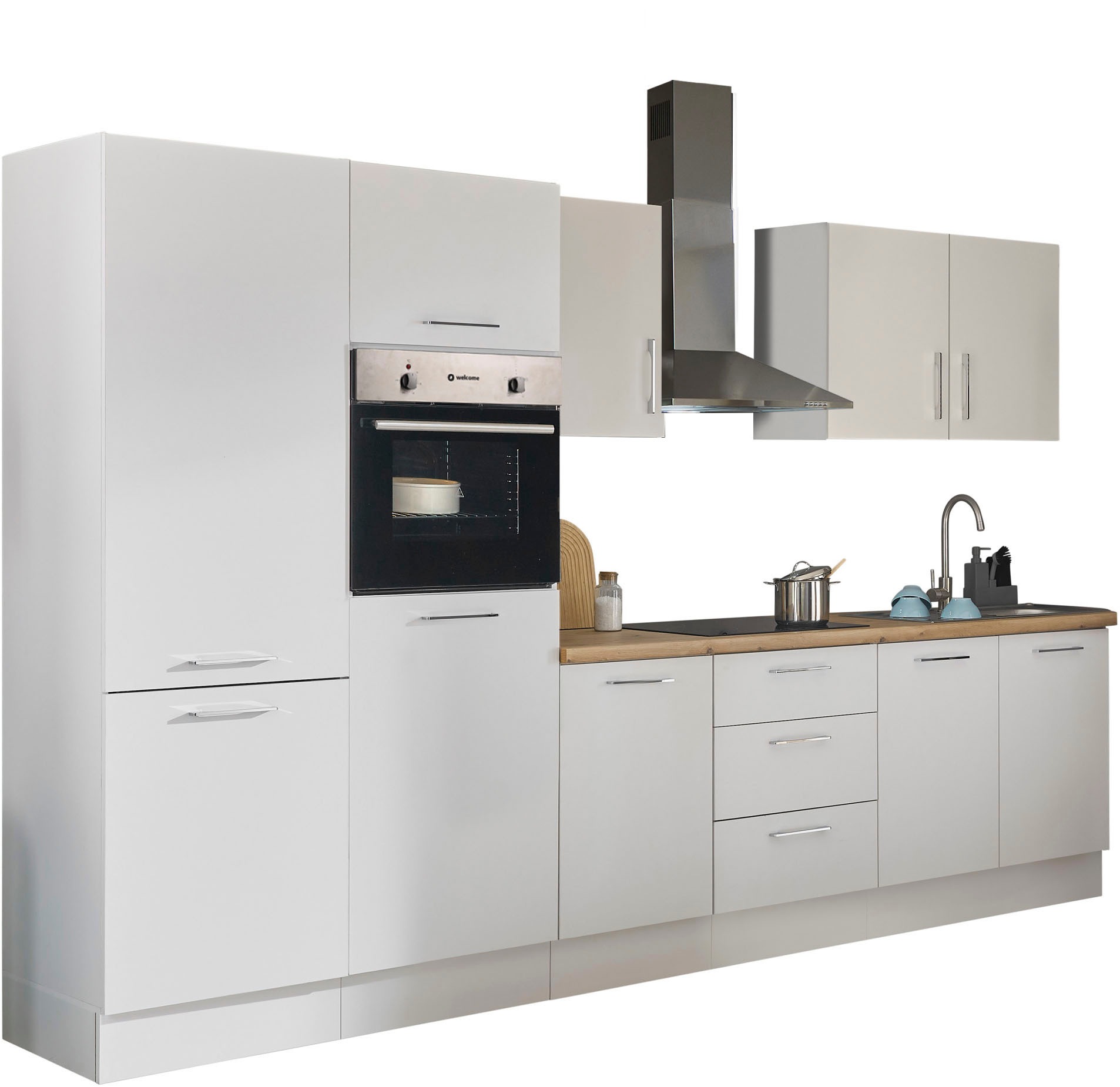 BASIC by Balculina Küchenzeile »Turin«, Breite 330 cm, wahlweise mit E-Geräten