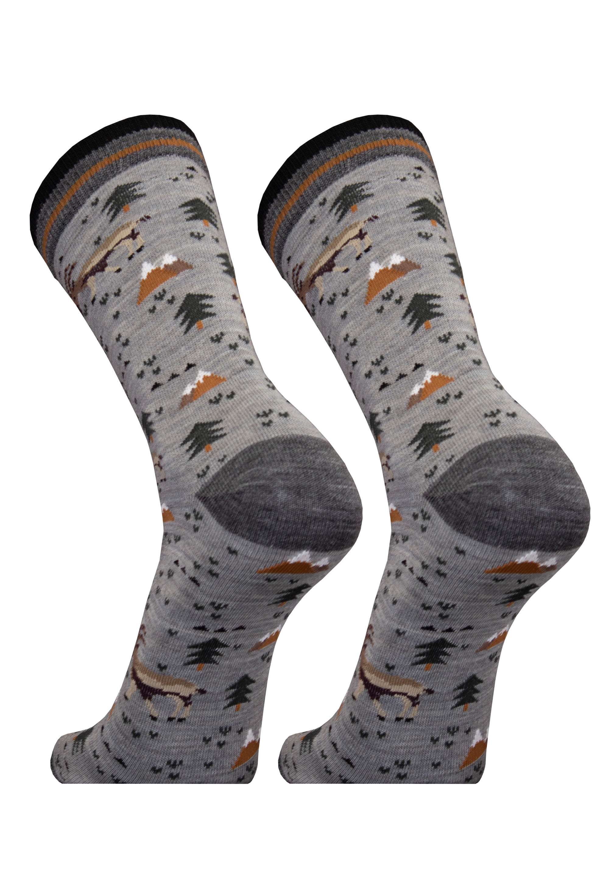 UphillSport Socken »IBEX 2er Pack«, (2 Paar), mit winterlichen Motiven