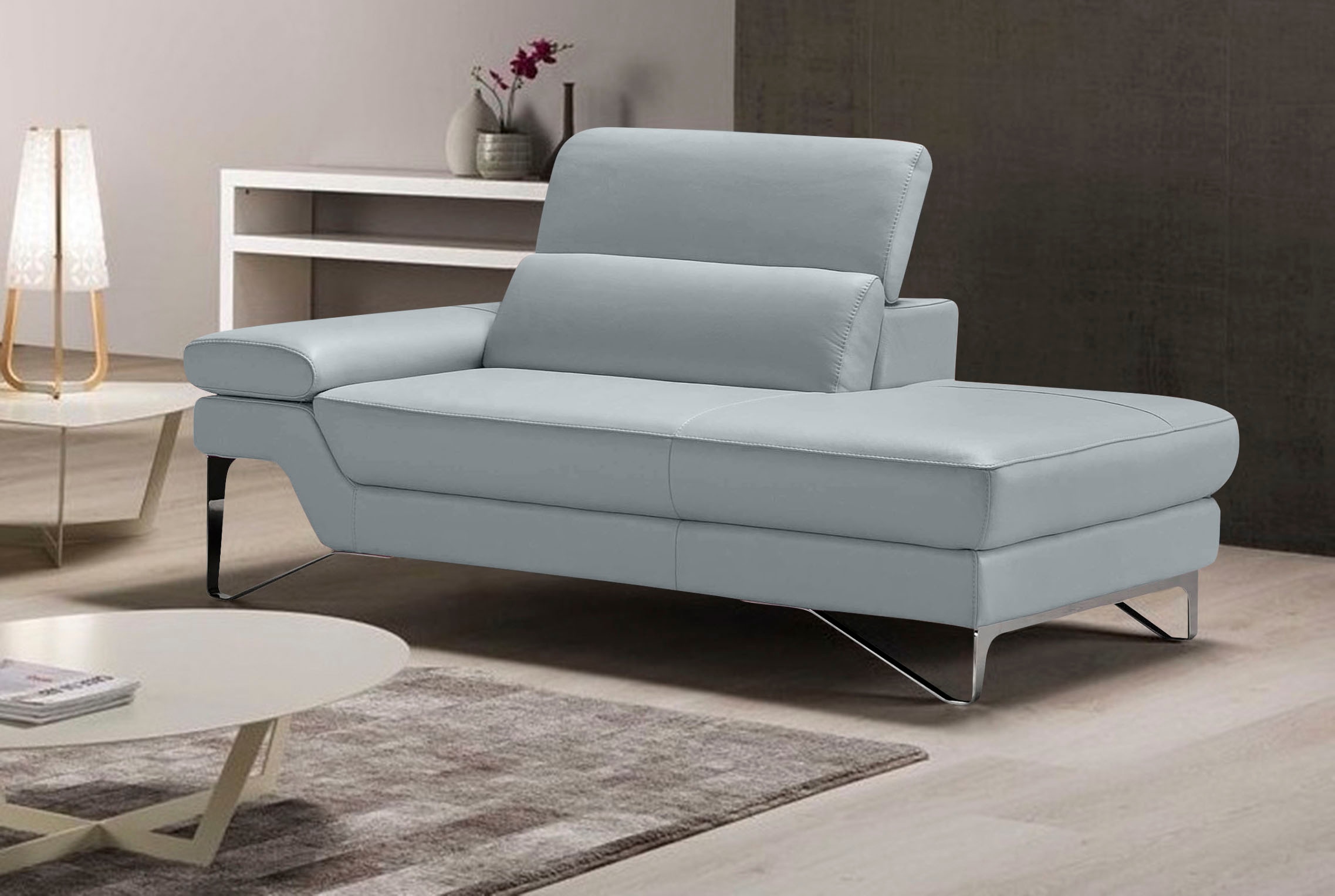 Egoitaliano Ottomane »Princess, elegantes Designsofa mit erstklassigem Sitzkomfort,«, inkl. verstellbarem Kopfteil und edle Designmetallfüße