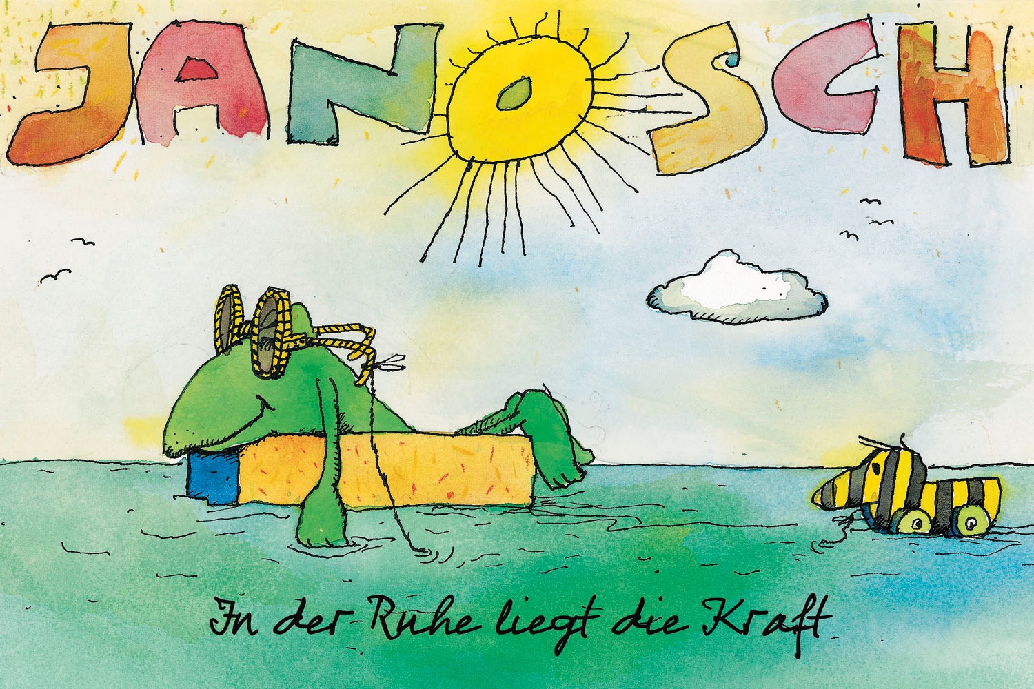 LuckyLinde Leinwandbild »Der Frosch und die Tigerente« Ente | Figuren | Filmfiguren | Frosch | Motivationsbilder | Schriftzug | Tiere | Tiger 1 Stk. tlg. Exklusive JANOSCH Kindermotive