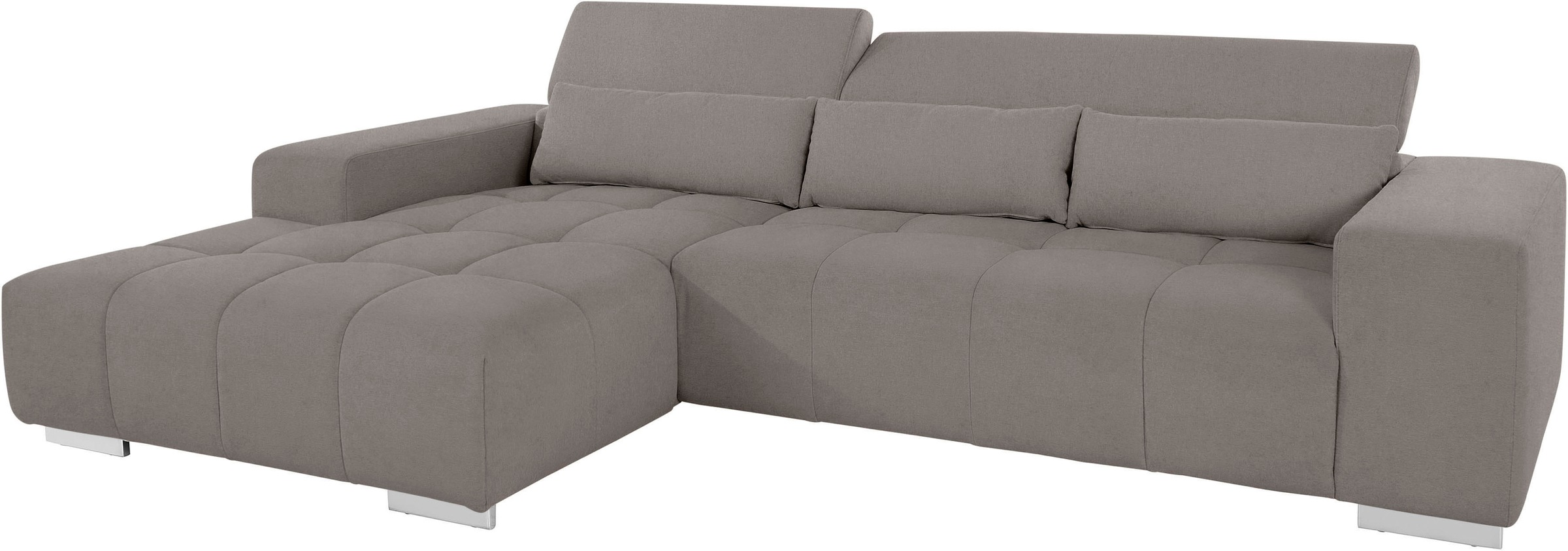 COTTA Ecksofa »Orion L-Form«, mit Kopfteilverstellung & 3 Nierenkissen