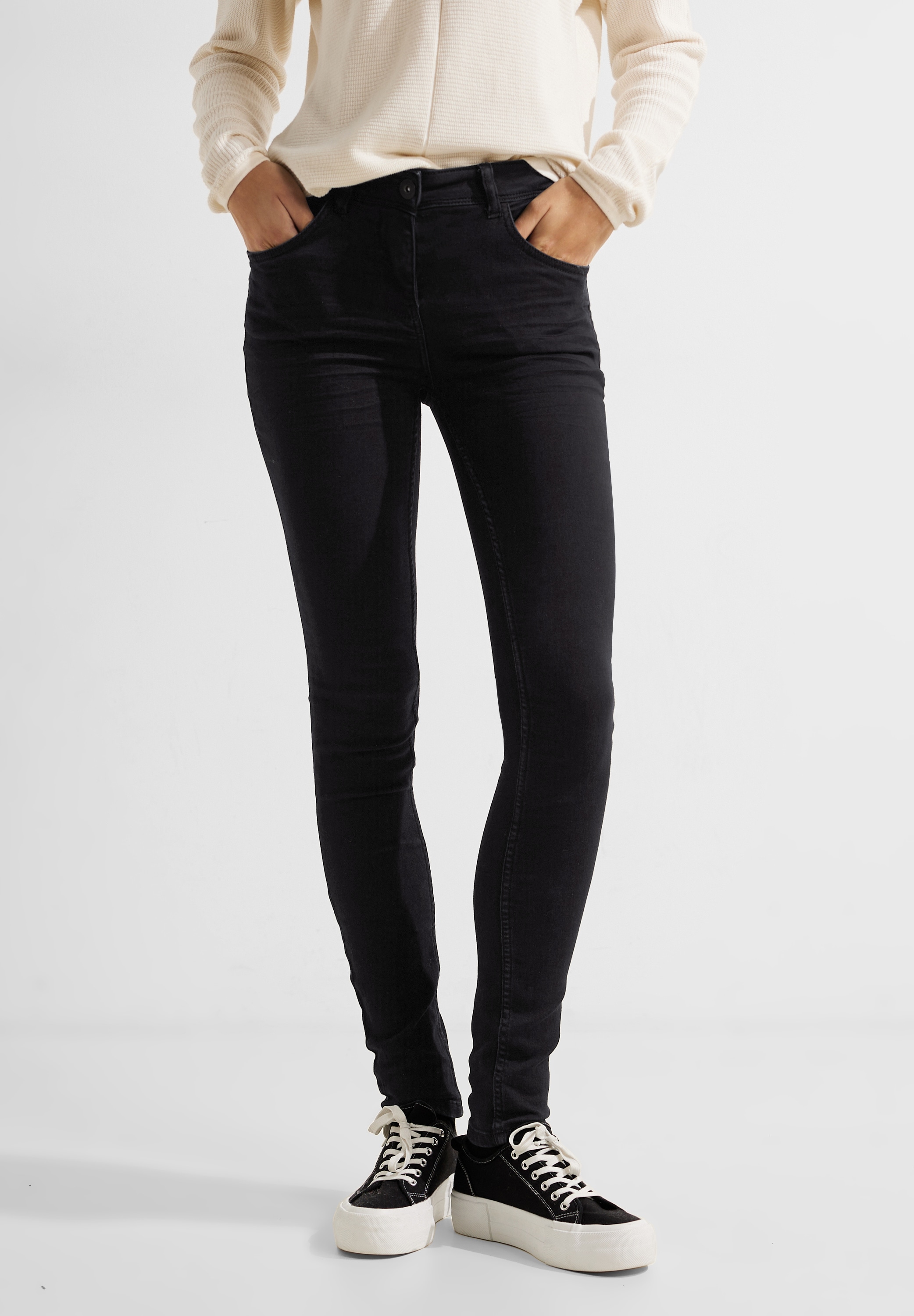 Cecil Slim-fit-Jeans, mit leichtem Glanz