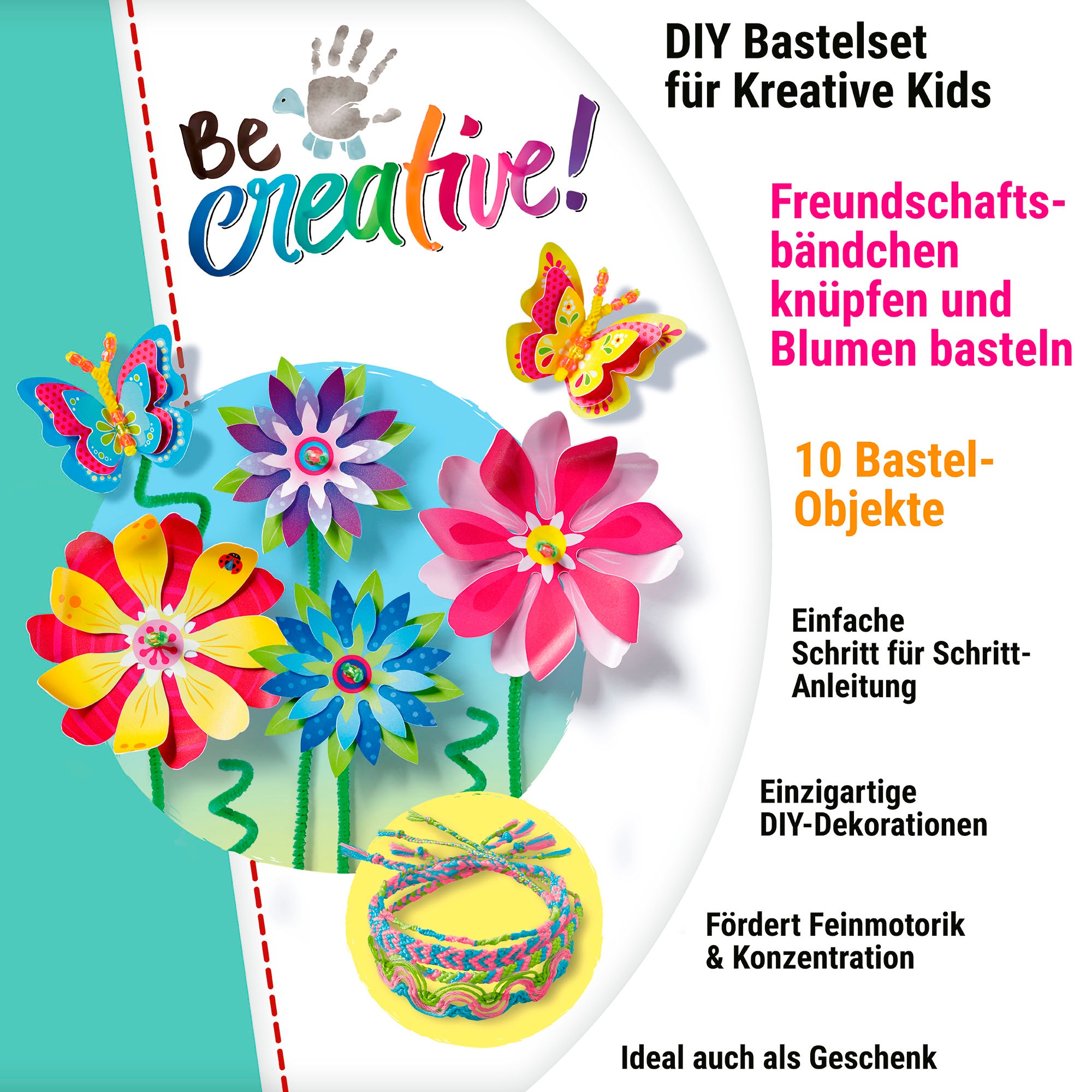 Ravensburger Kreativset »BeCreative Mini - Freundschaftsbändchen & Blumen«, Made in Europe