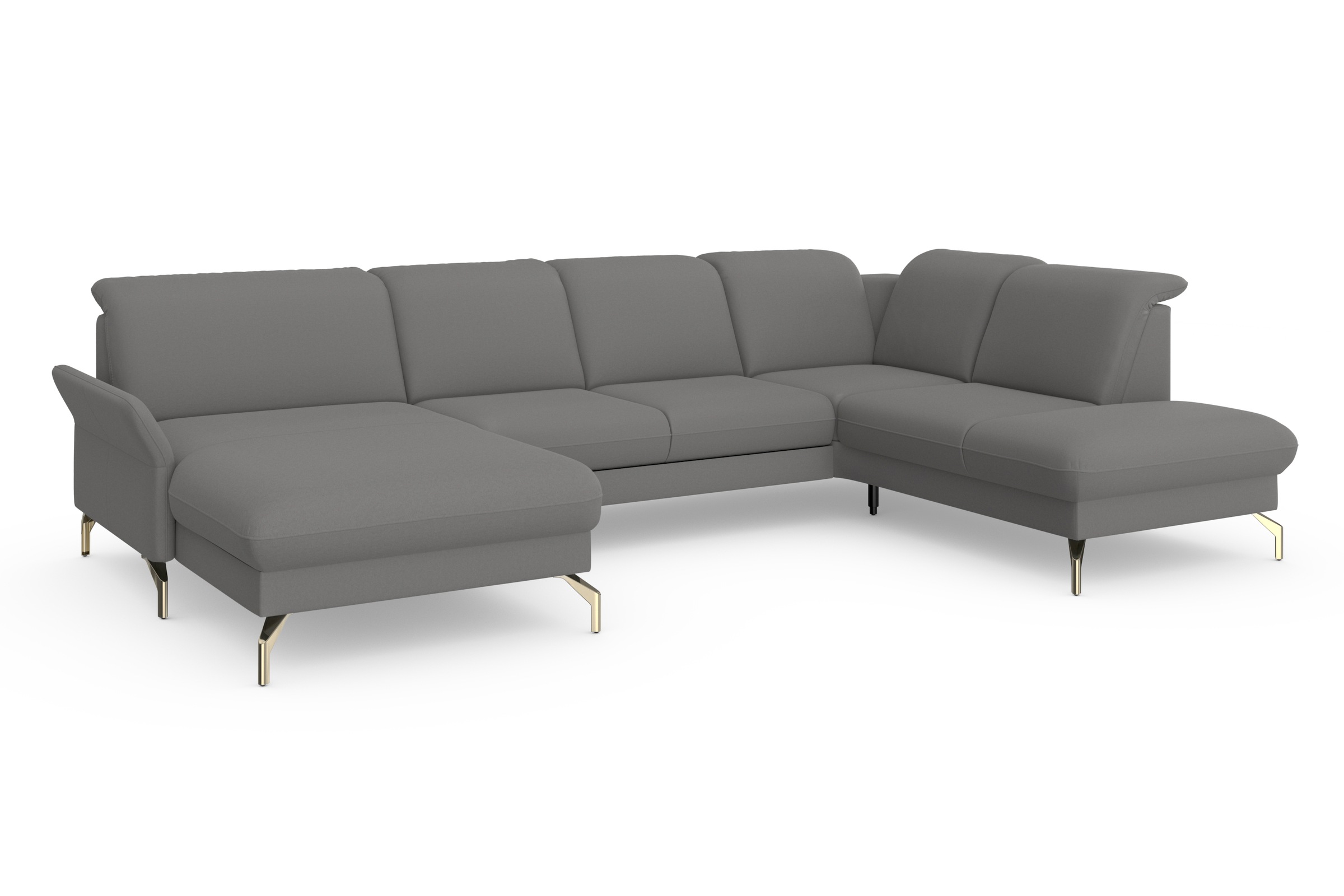 sit&more Wohnlandschaft »Fashion U-Form«, wahlweise mit Kopfteilverstellung, Vorziehsitz, motorisch, Nickelfüße