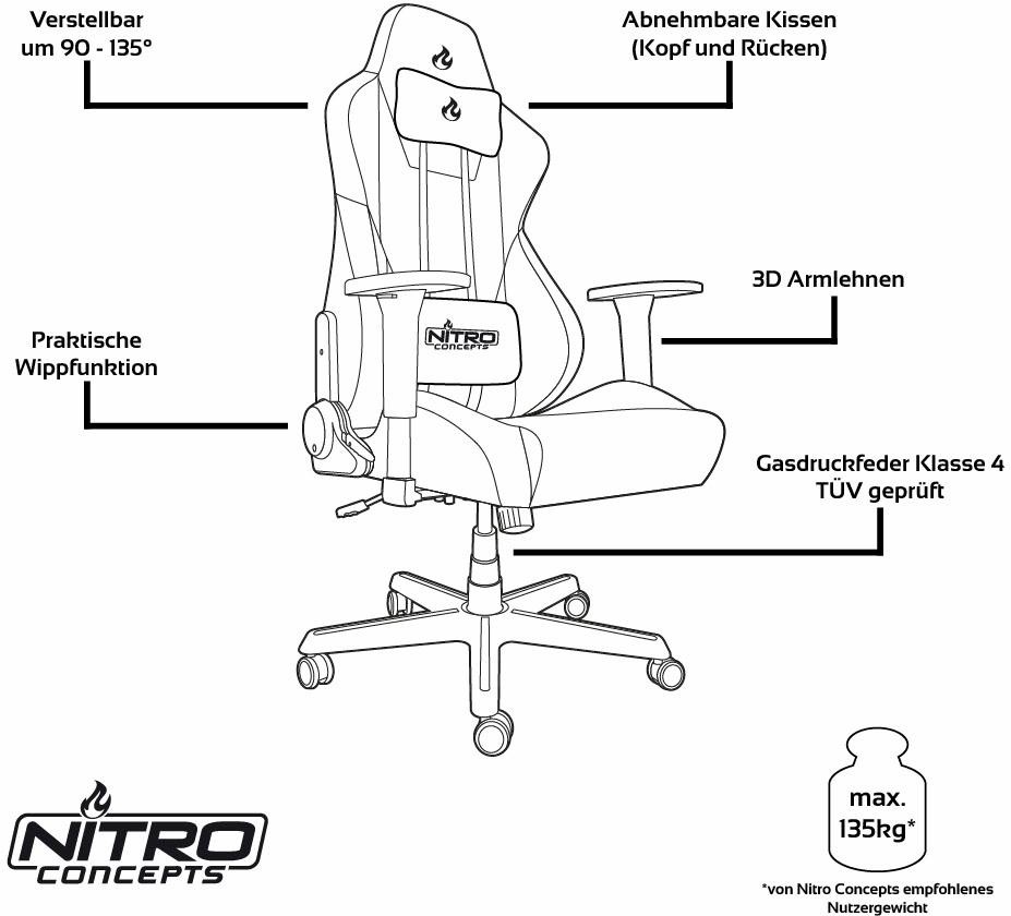 Nitro Concepts Gaming Stuhl S300 Gaming Chair Kaufen Baur