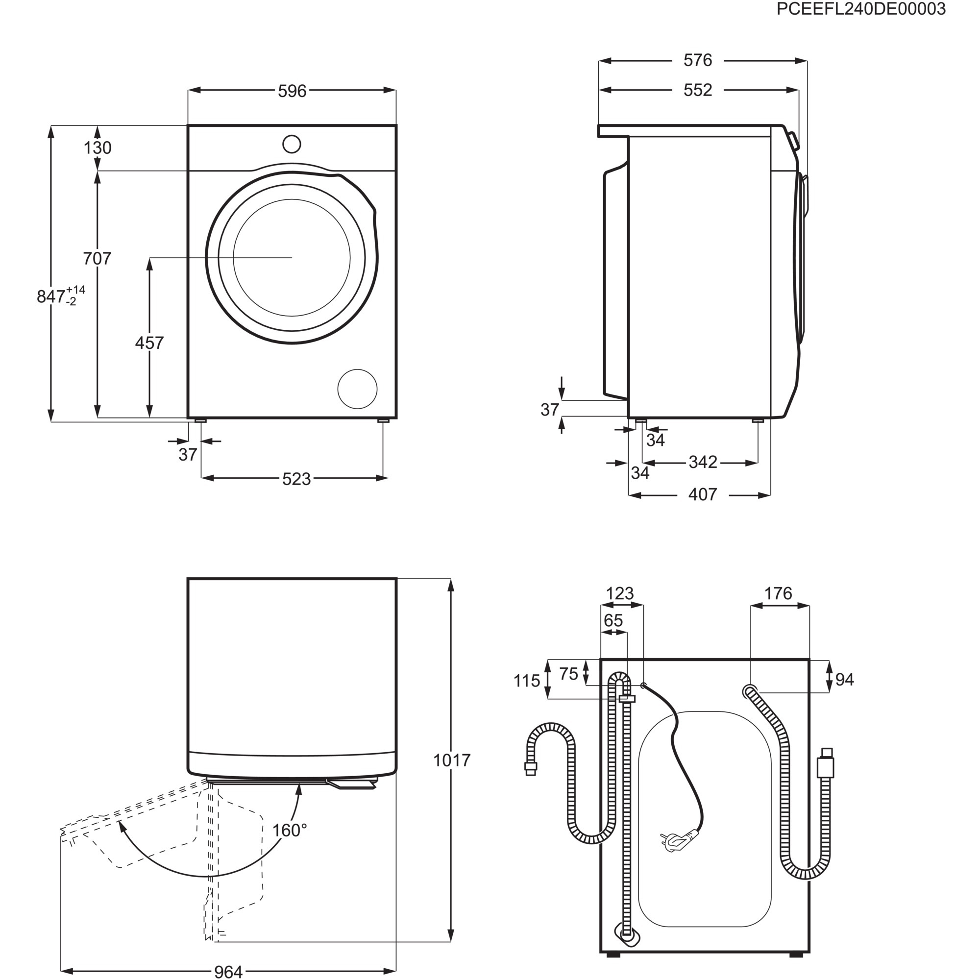 AEG Waschtrockner »LWR859WT« 7000 9 kg /5 kg 76 dB(A) ProSteam®: Auffrischen mit Dampf statt Waschen und 96 % Wasser sparen