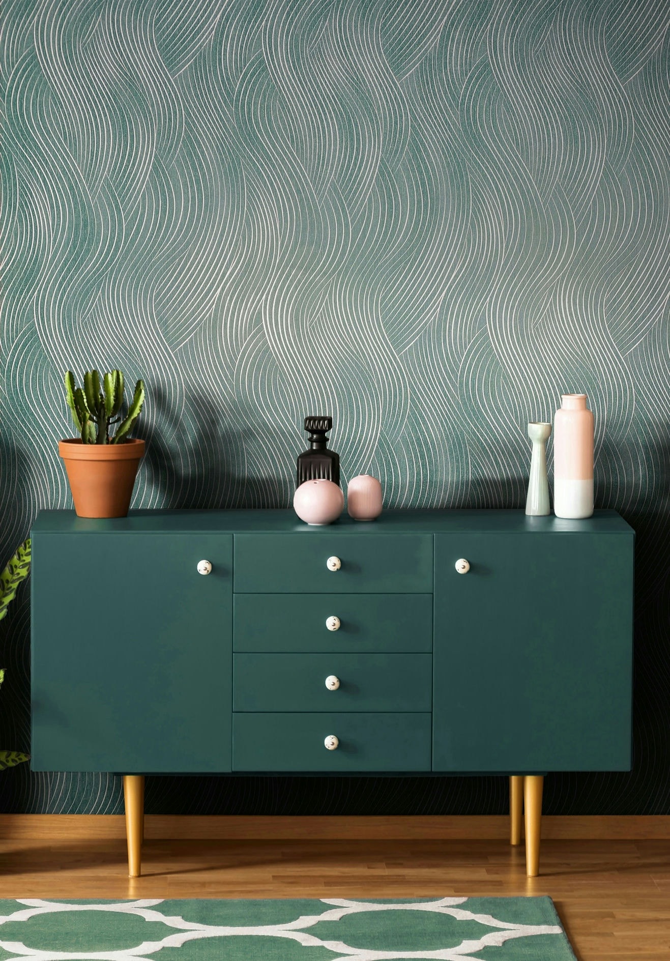 Marburg Vliestapete »Tapete Wavy Stripes«, geometrisch, moderne Vliestapete für Wohnzimmer Schlafzimmer Küche