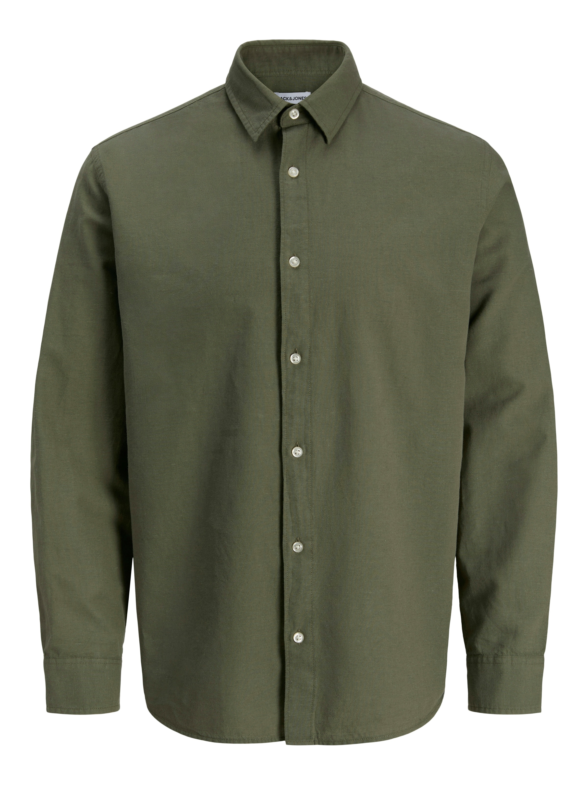 Jack & Jones Langarmhemd »JJEBREEZE LINEN BLEND SHIRT L/S SN« mit Knopfleiste
