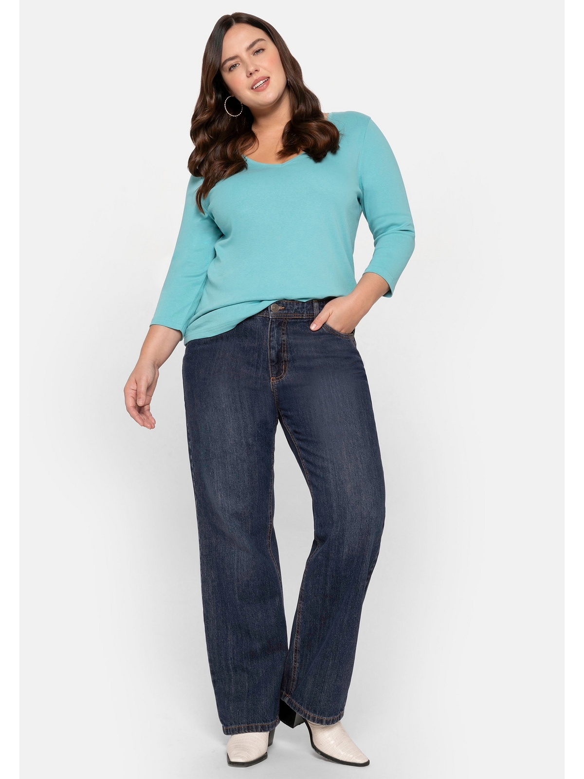 Sheego Gerade Jeans »Große Größen«, aus reiner Baumwolle, in 5-Pocket-Form