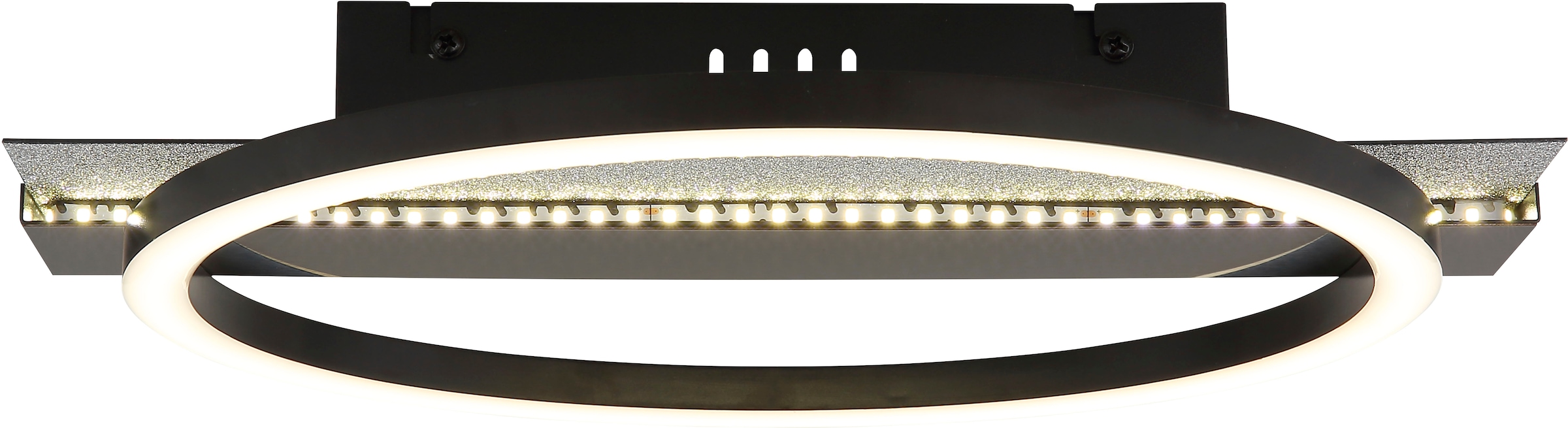 GLOBO LIGHTING Deckenleuchte »NORBERTO« LED-Modul 1 Stk. Warmweiß Deckenleuchte schwarz/silber, dimmbar, Memory, 3 Stufen Ringe