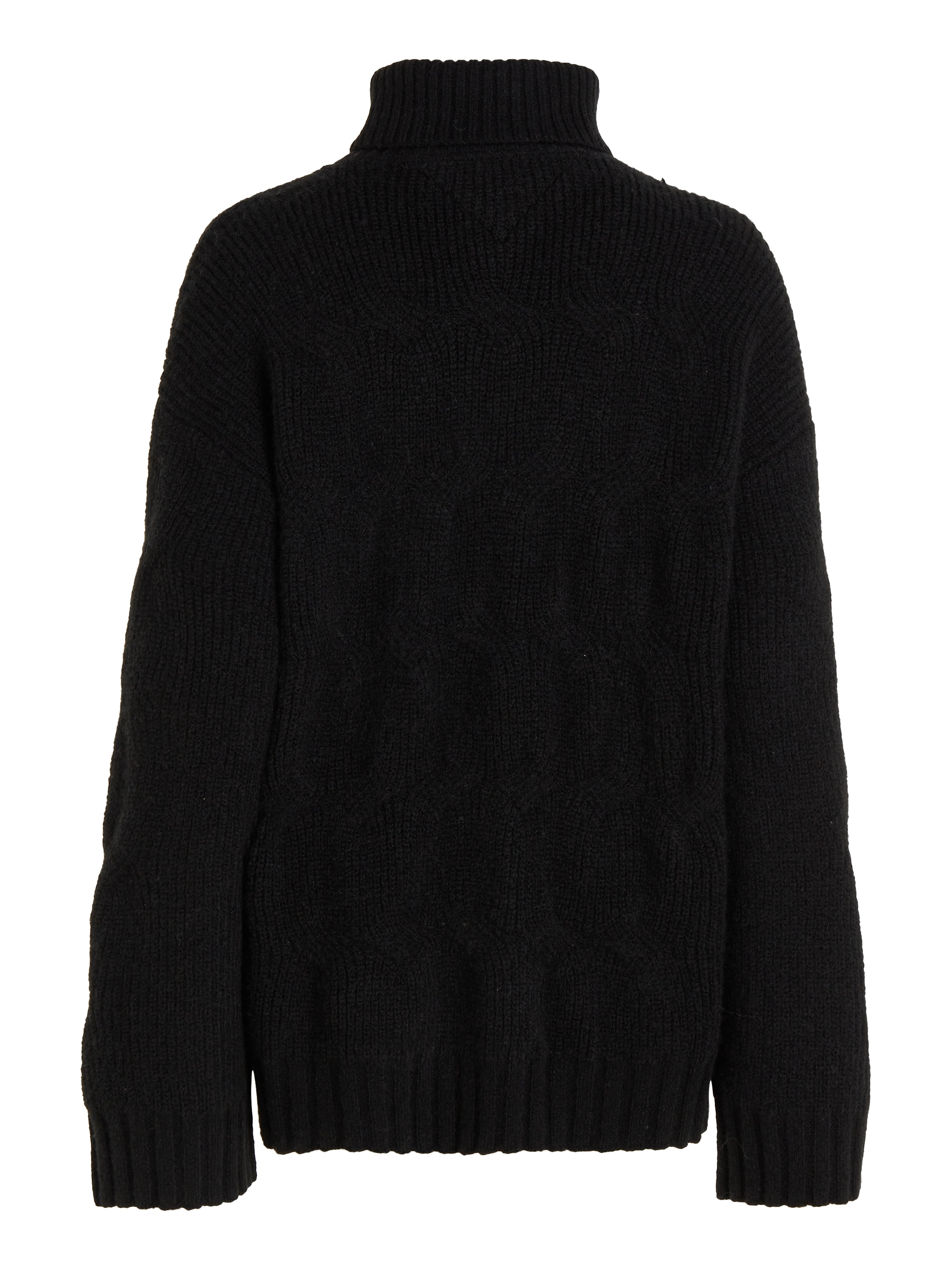 Tommy Jeans Strickpullover »TJW BADGE TRTLNK CABLE SWEATER«, mit Rollkragen, Rippenstrick