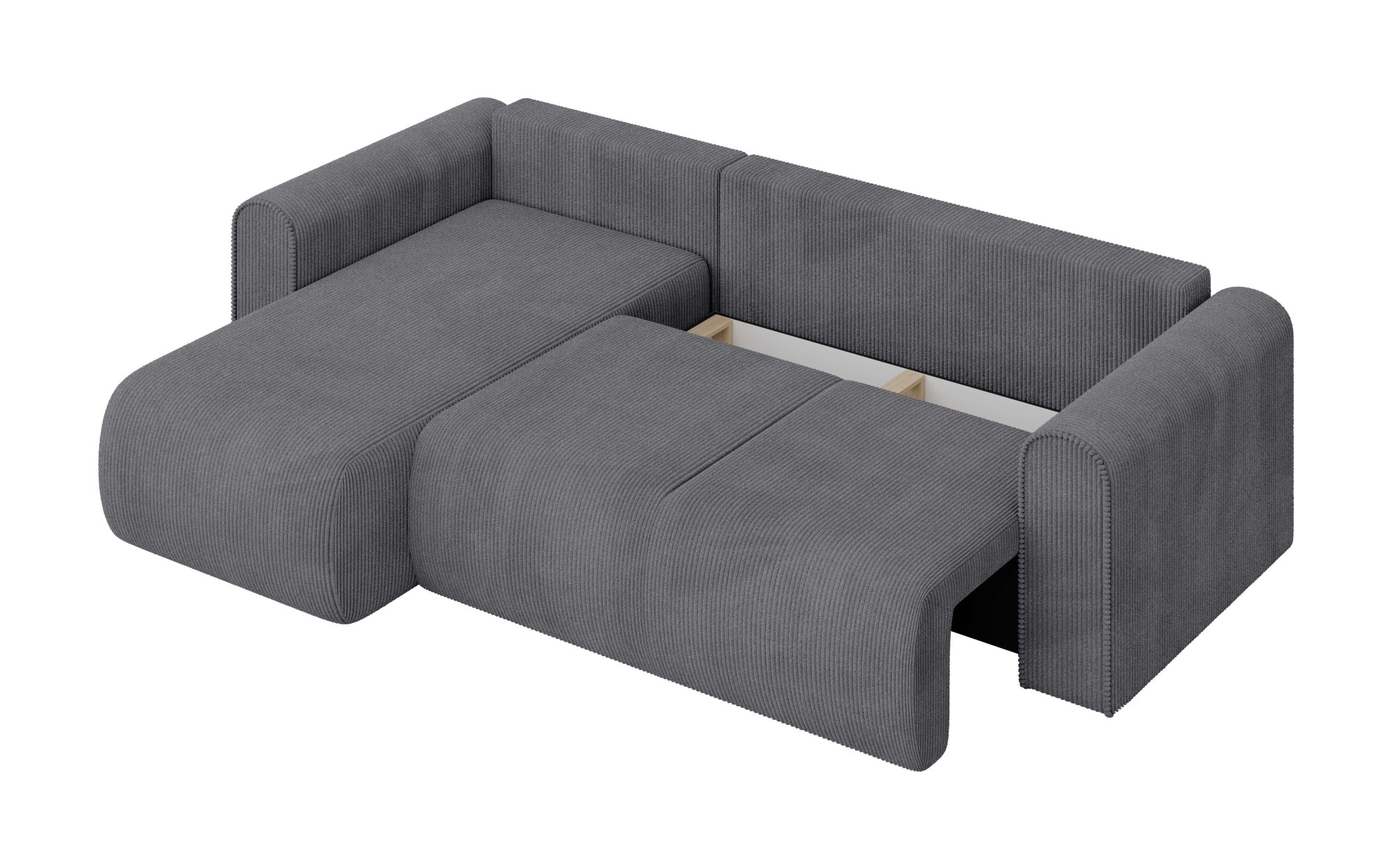 INOSIGN Ecksofa »Zacharia wahlweise Schlafsofa mit Bettkasten, B/T/H 250/166/86 cm«, L-Form mit Wellenunterfederung, Recamiere beidseitig montierbar