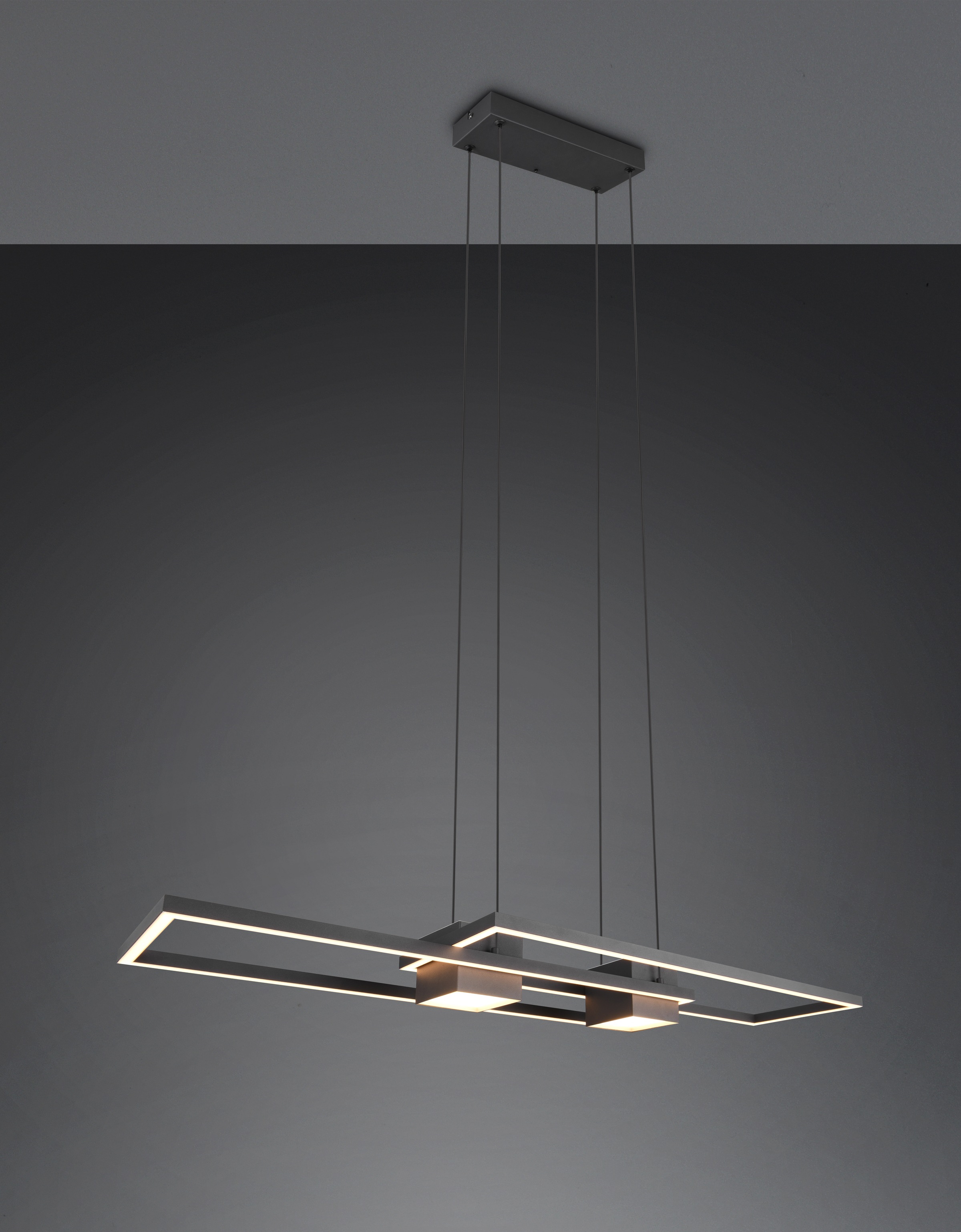 TRIO Leuchten LED Pendelleuchte »ALBANY, LED Hängelampe Wohnzimmer mit Fernbedienung, dimmbar, CCT«, 1 flammig, Leuchtmittel LED-Board | LED fest integriert, Lichtfarbe einstellbar, Memoryfunktion, Nachtlicht, up-and-down Licht