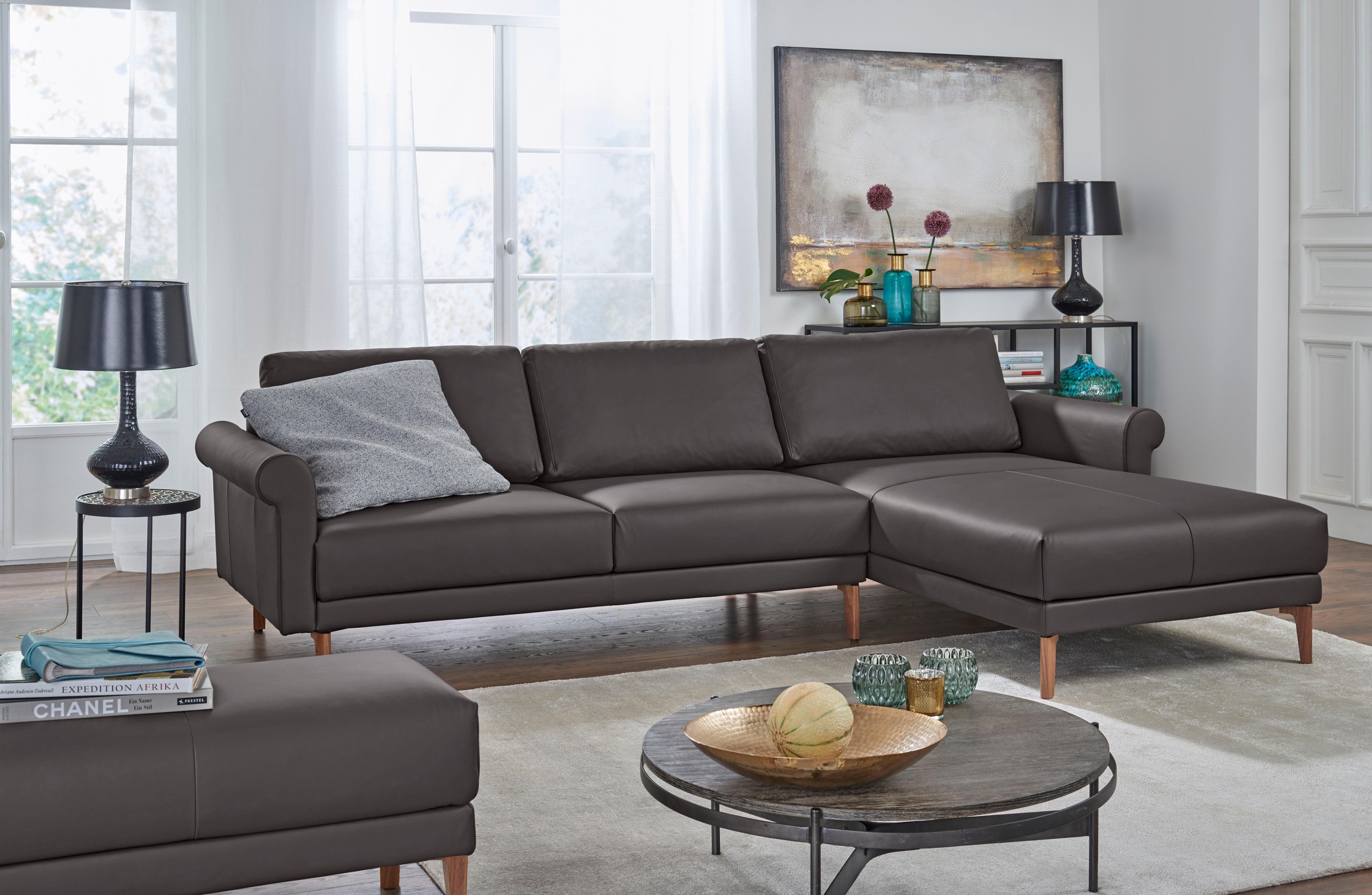 Ecksofa »CR.450, Designecksofa, L-Form«, Armlehne Schnecke modern Landhaus, Breite 262...