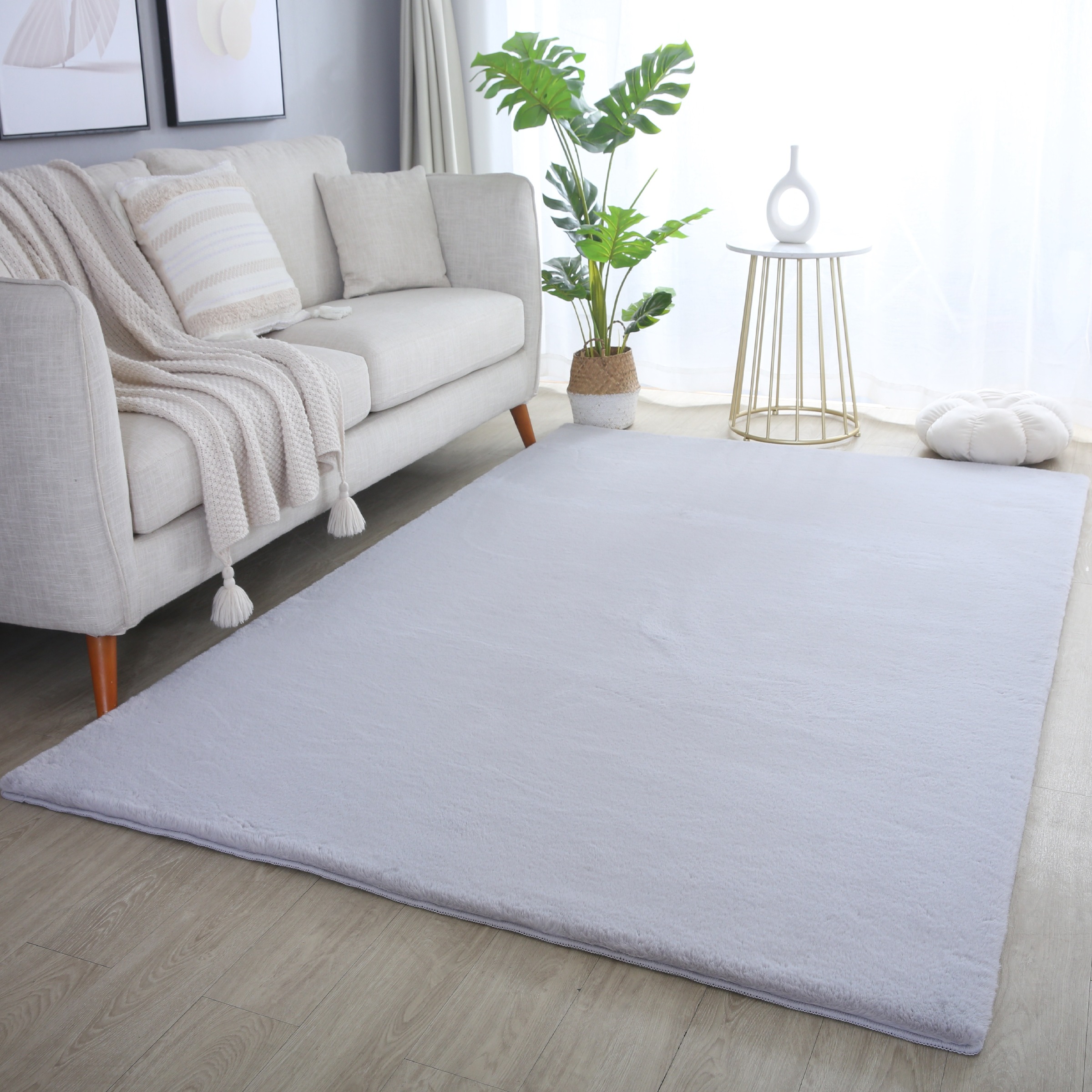 Ayyildiz Teppiche Hochflor-Teppich "POUFFY 5100, auch als Läufer und Rund" rechteckig 20 mm Höhe Läufer, weicher glatter Softflor, Kaninchen Fell Haptik, waschbar