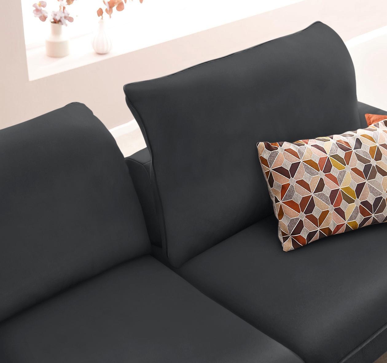 W.SCHILLIG Ecksofa »enjoy&MORE, Designsofa, elegant und bequem, L-Form«, Sitztiefenverstellung, Füße schwarz pulverbeschichtet, Breite 294 cm