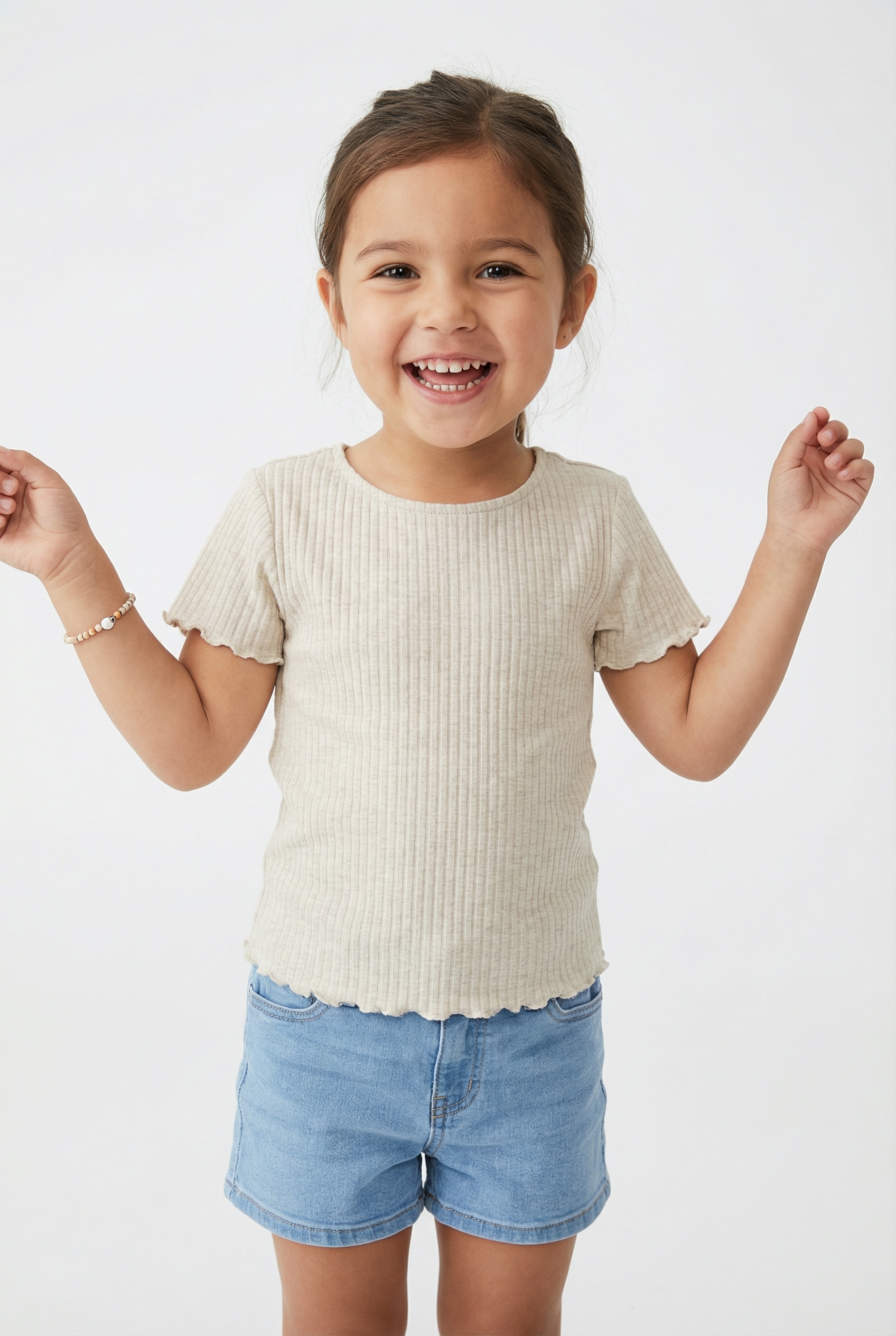 KIDS ONLY T-Shirt "KOGNELLA S/S O-NECK TOP NOOS JRS" mit süßer Wellenkante
