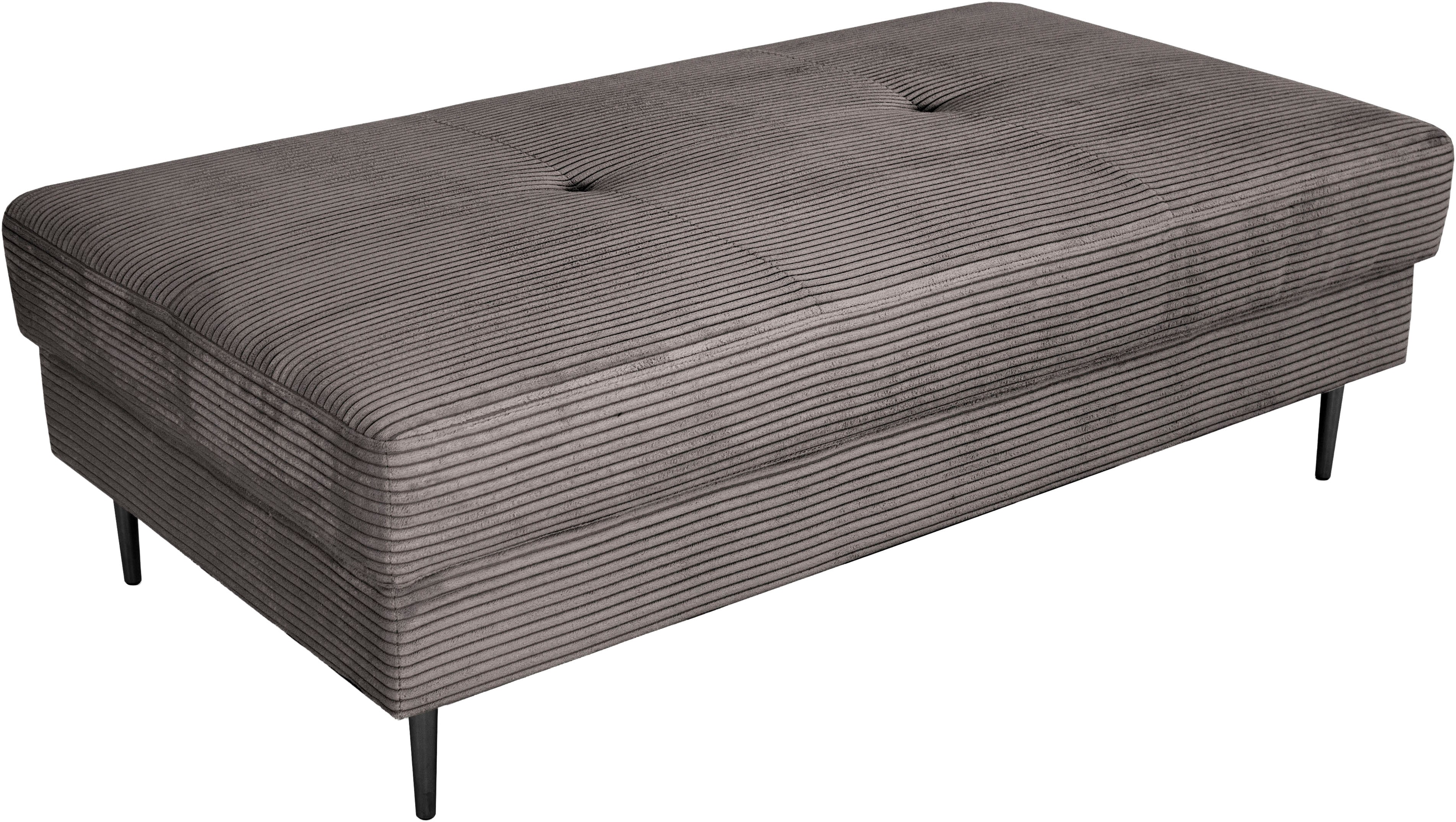 OTTO home Hocker "Summer B: 142cm, in Cord & Struktur erhältlich" schwarze Metallfüße