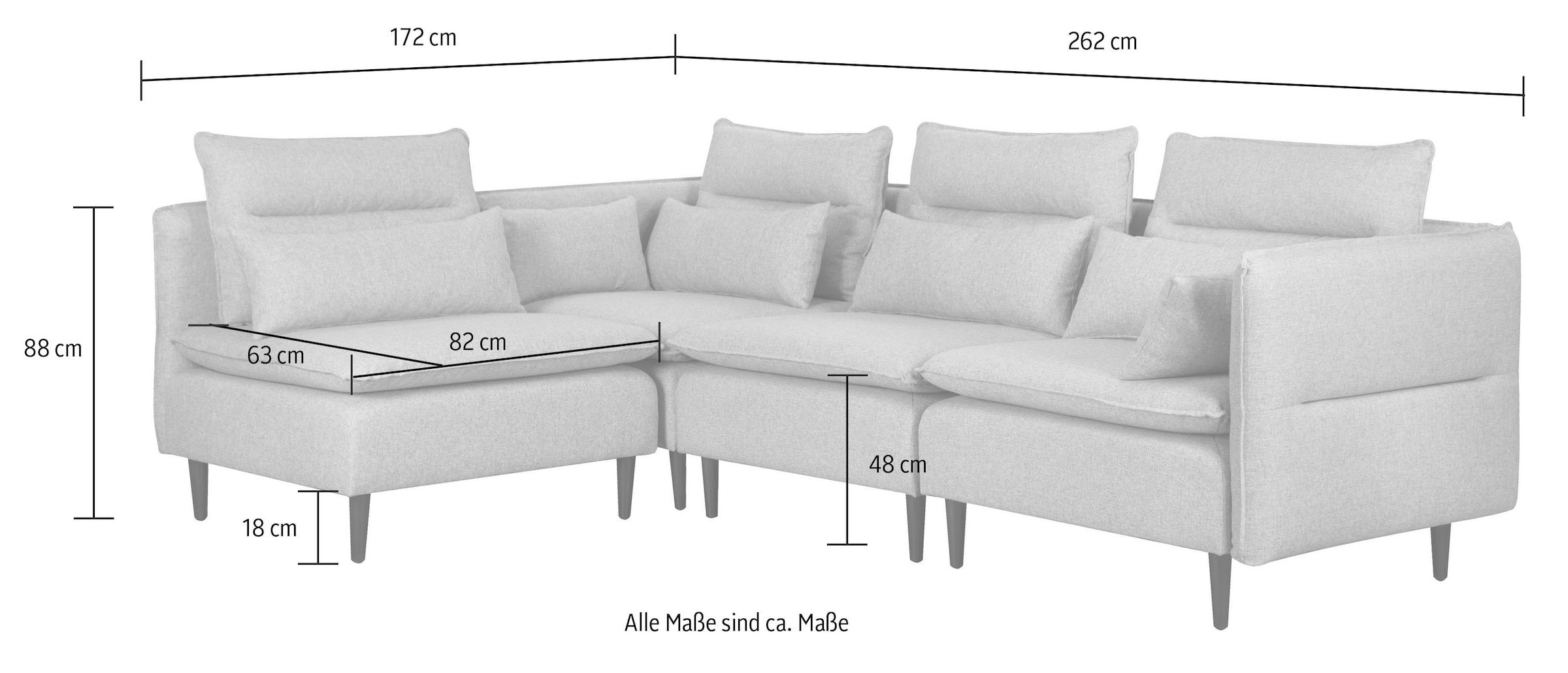 andas Ecksofa »ALVIK L-Form«, zusammengesetzt aus Modulen, erweiterbar mit Modulen der Serie