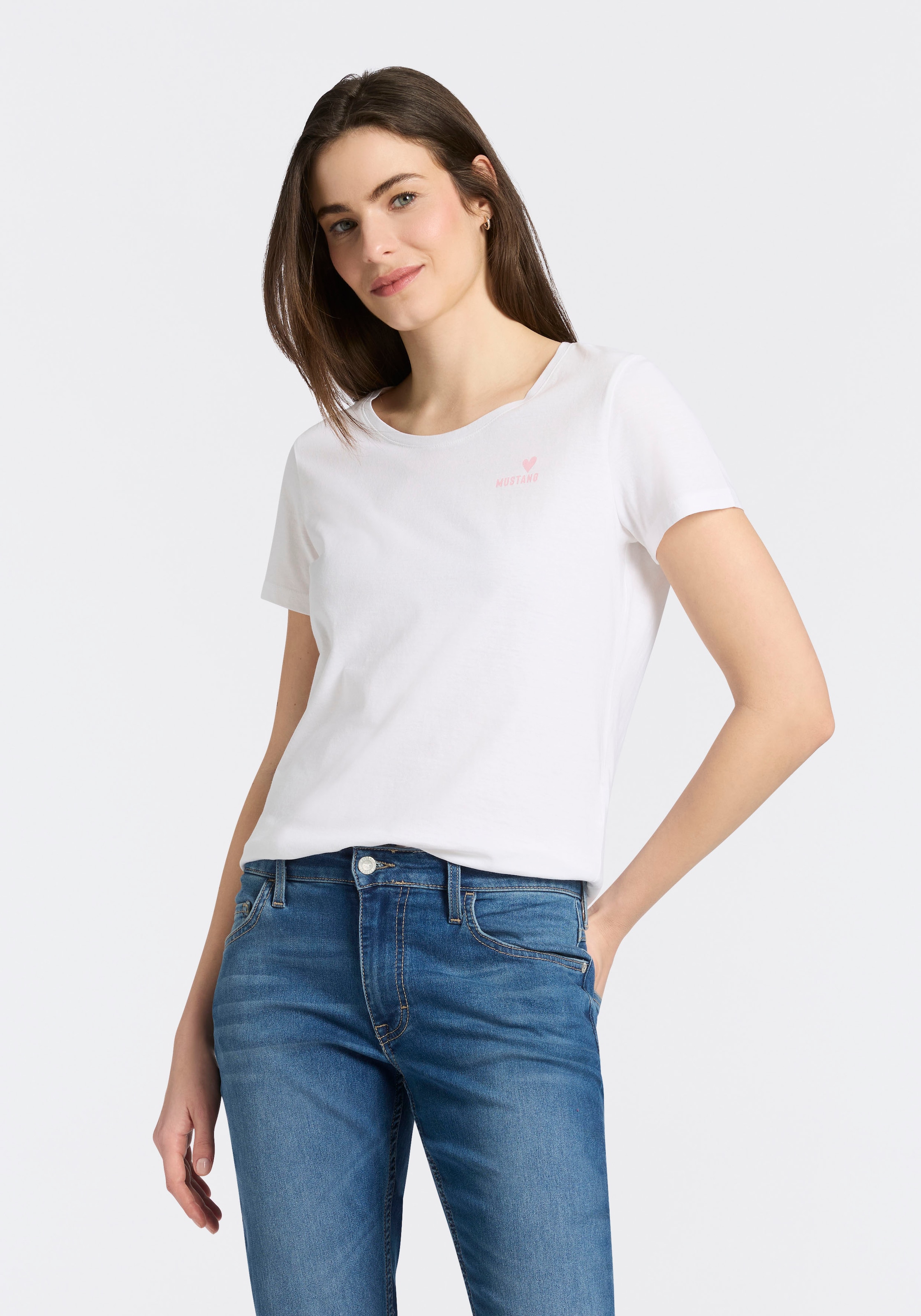 MUSTANG T-Shirt Trageangenehme Baumwollqualität günstig online kaufen