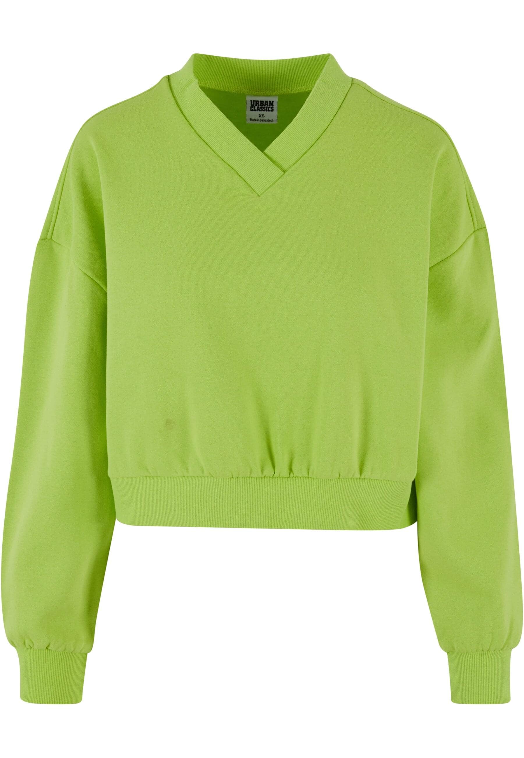 URBAN CLASSICS Rundhalsshirt "Urban Classics Damen Ladies Cropped V-Neck", günstig online kaufen