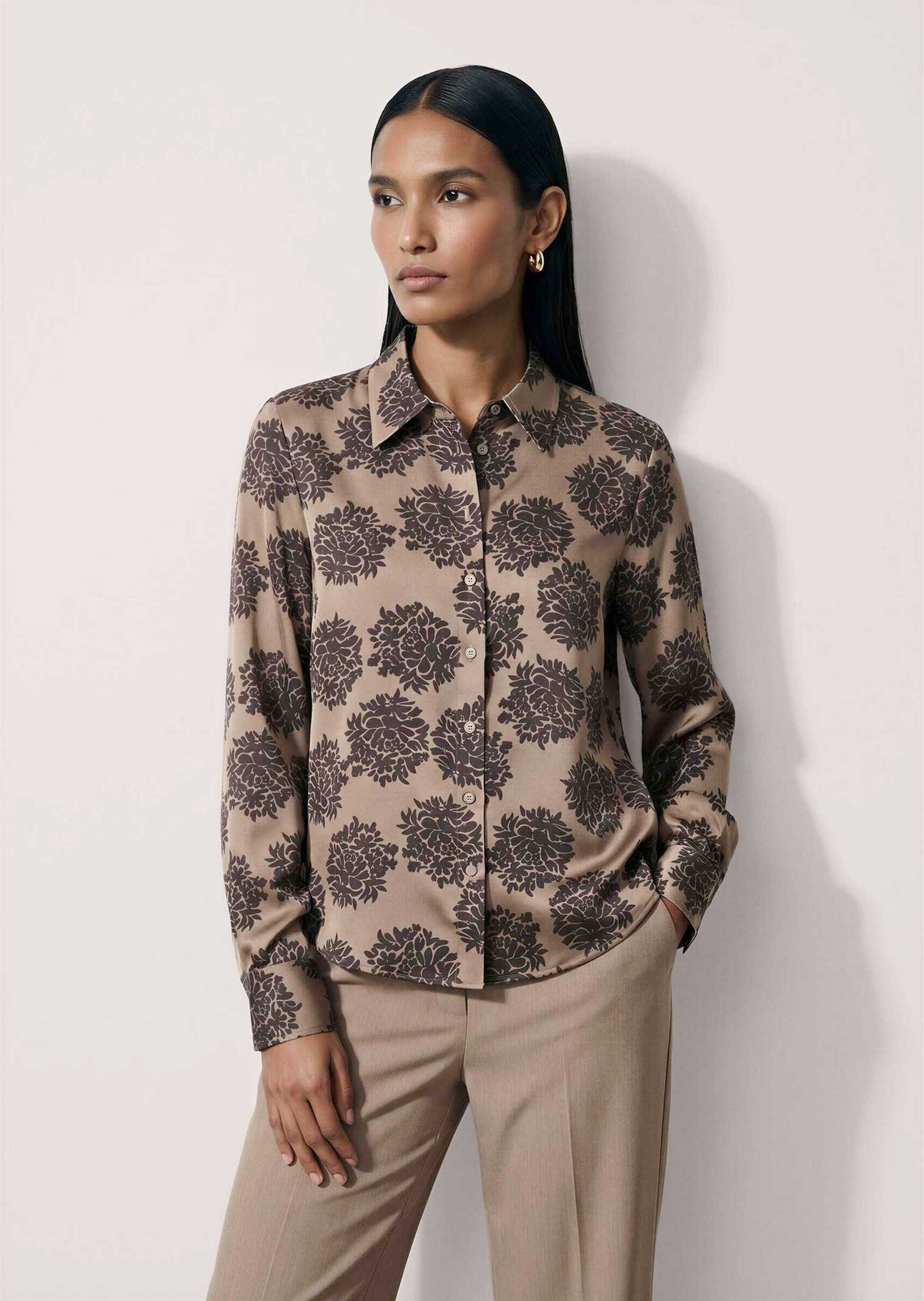 MADELEINE Langarmbluse »Bluse Hemdbluse mit floralem Print«