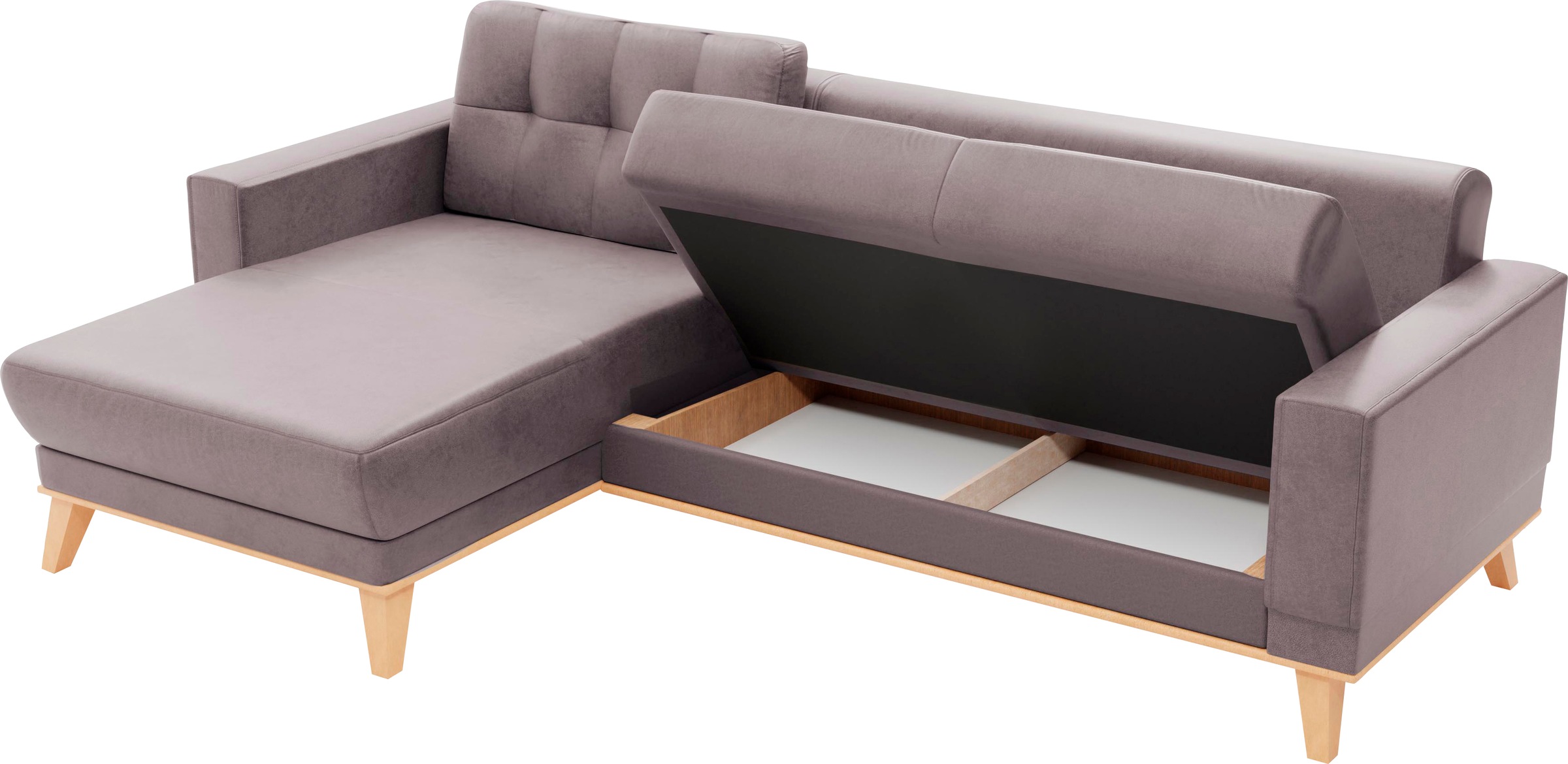 sit&more Ecksofa »Lavida L-Form«, wahlweise mit Kippfunktion und Bettkasten