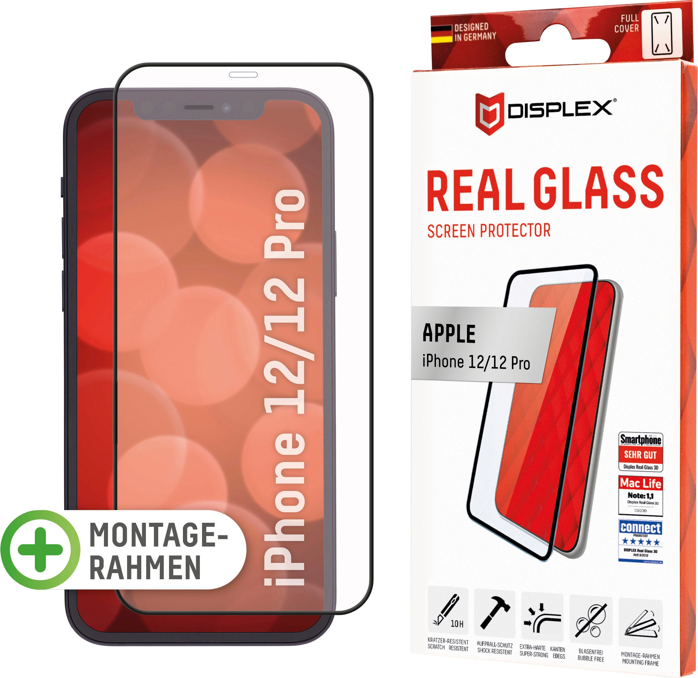 Displayschutzglas »DISPLEX Real Glass Panzerglas für Apple iPhone 12/12 Pro (6,1")«,...