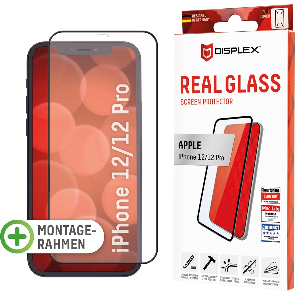 Displex Displayschutzglas »DISPLEX Real Glass Panzerglas für Apple iPhone 12/12 Pro (6,1")«, für Apple iPhone 12 / 12 Pro, (1 St.)