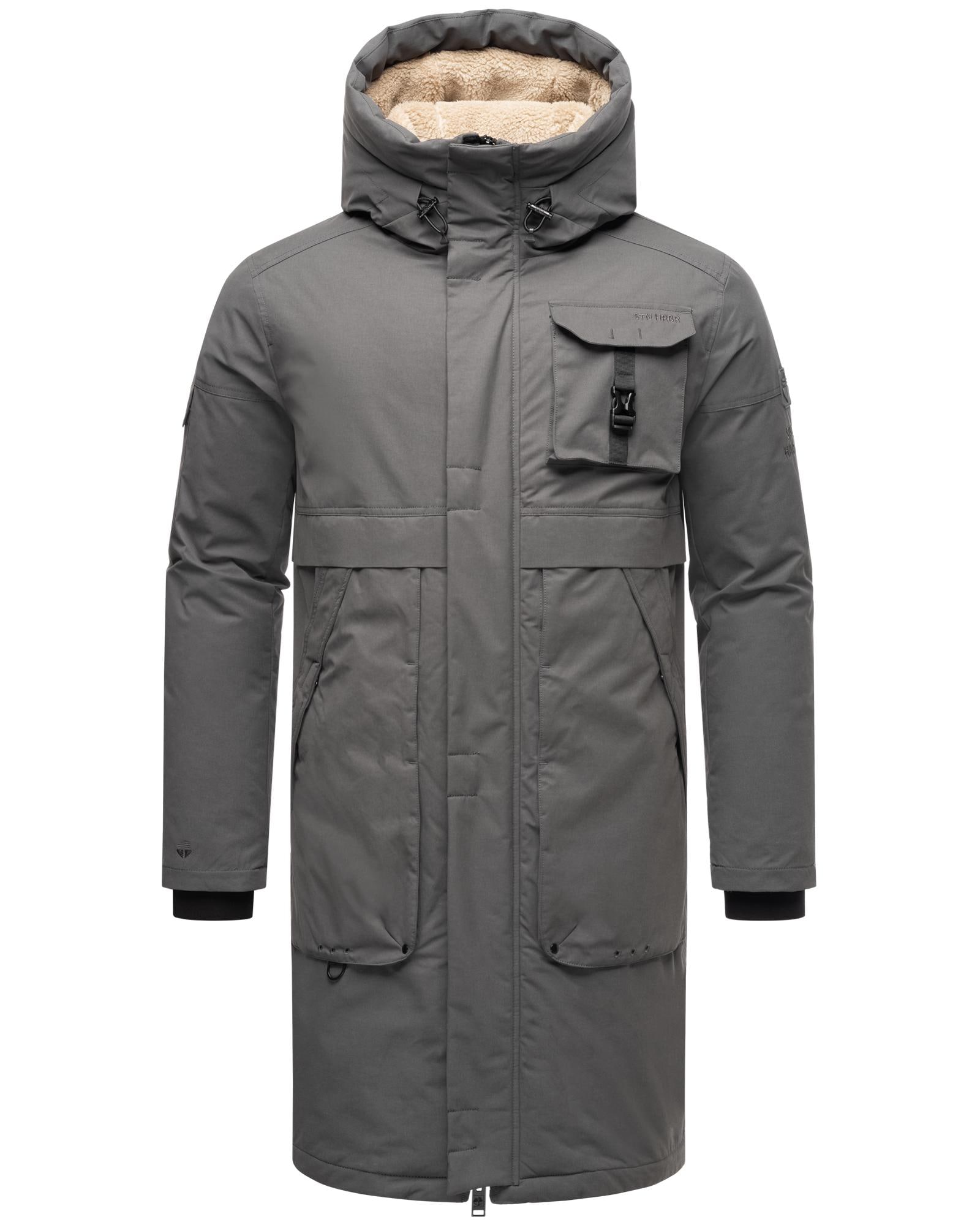 Stone Harbour Wintermantel "Cyriaan XX", Langer Herren Winterparka mit großen Eingrifftaschen