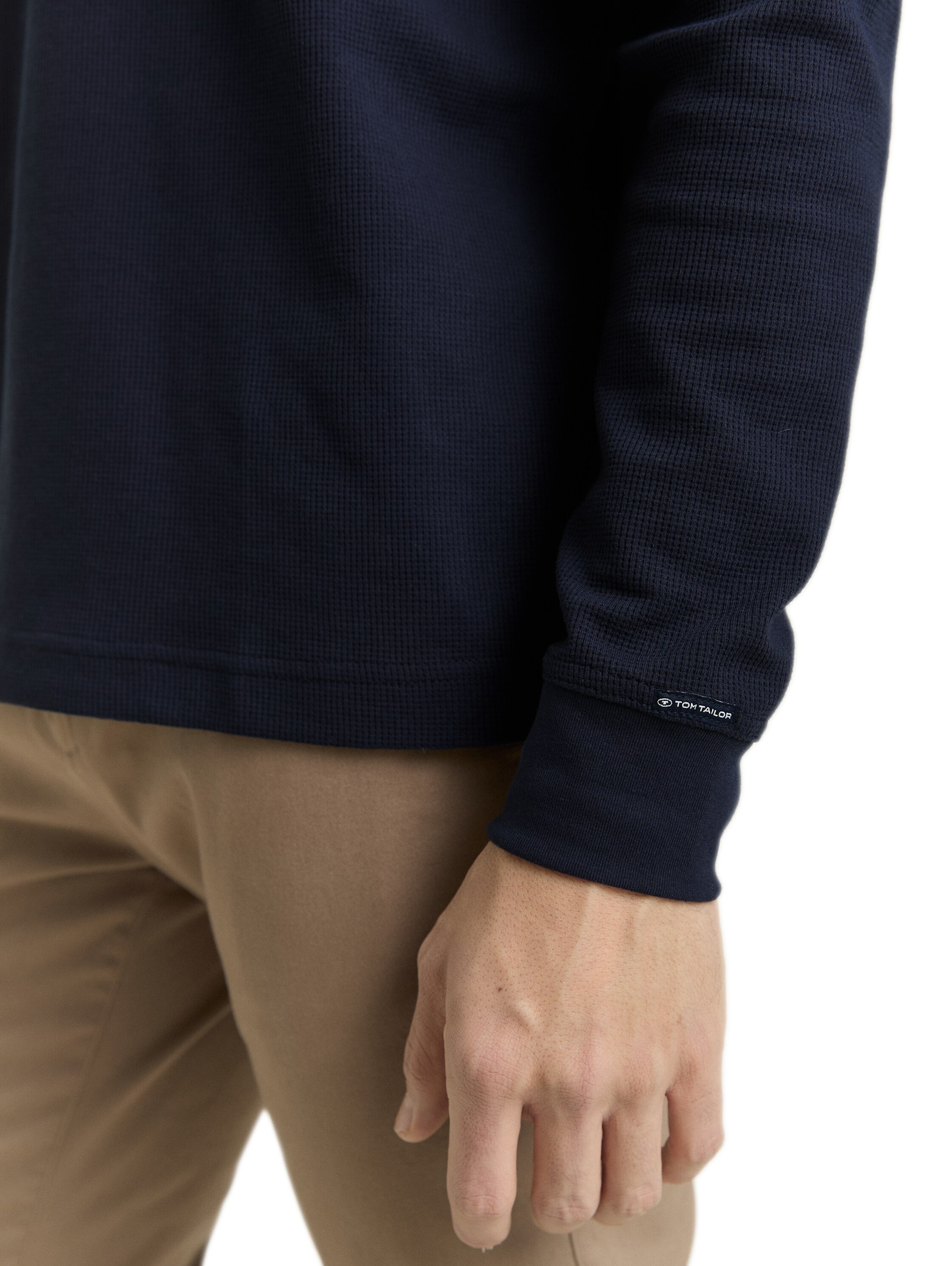 TOM TAILOR Langarm-Poloshirt mit Logo Stickerei