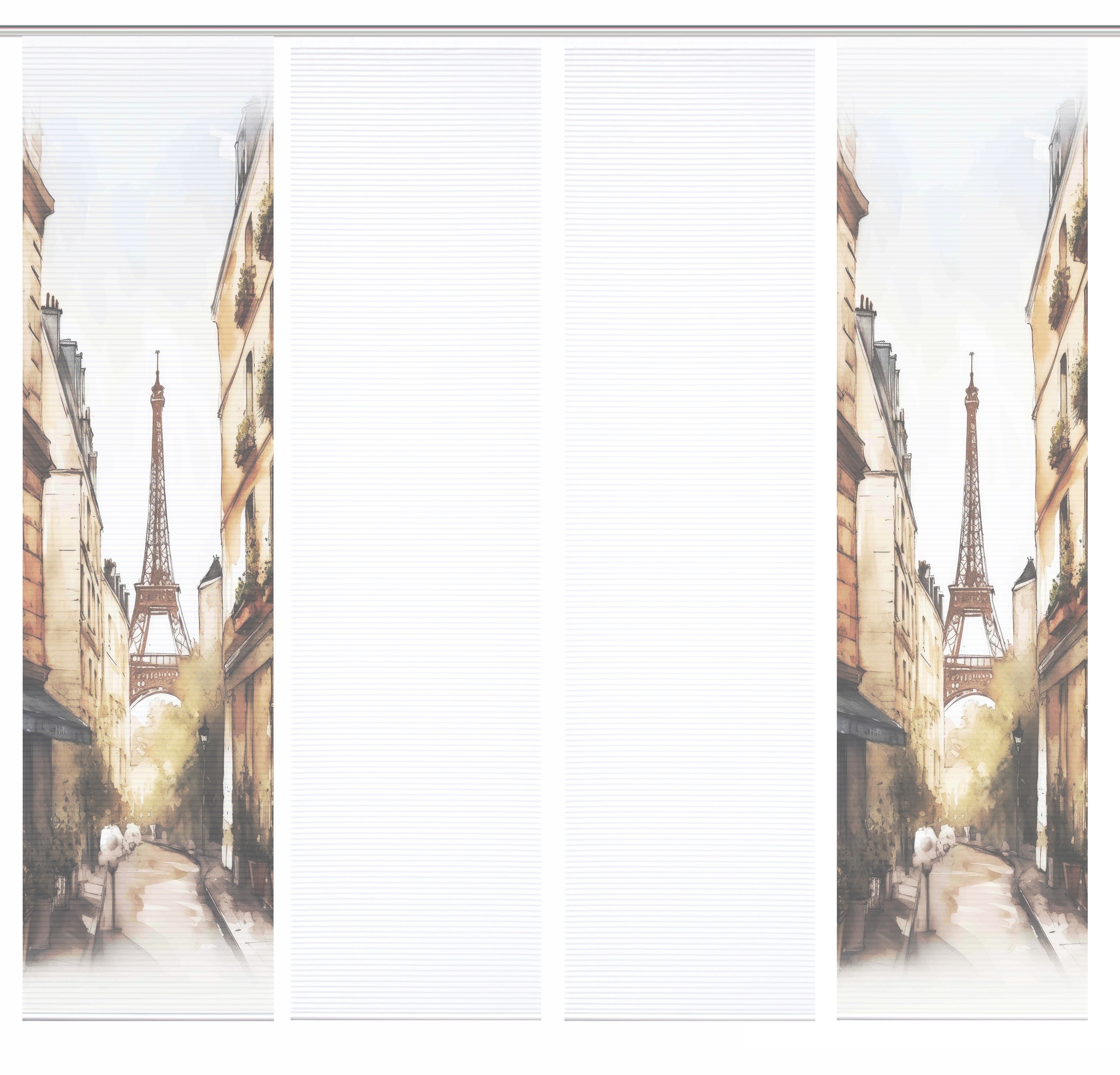 HOME in green Schiebegardine »FRANCQ« Paneelwagen 4 Stk. tlg. Bambusoptik, SET, recycelt, Digitaldruck