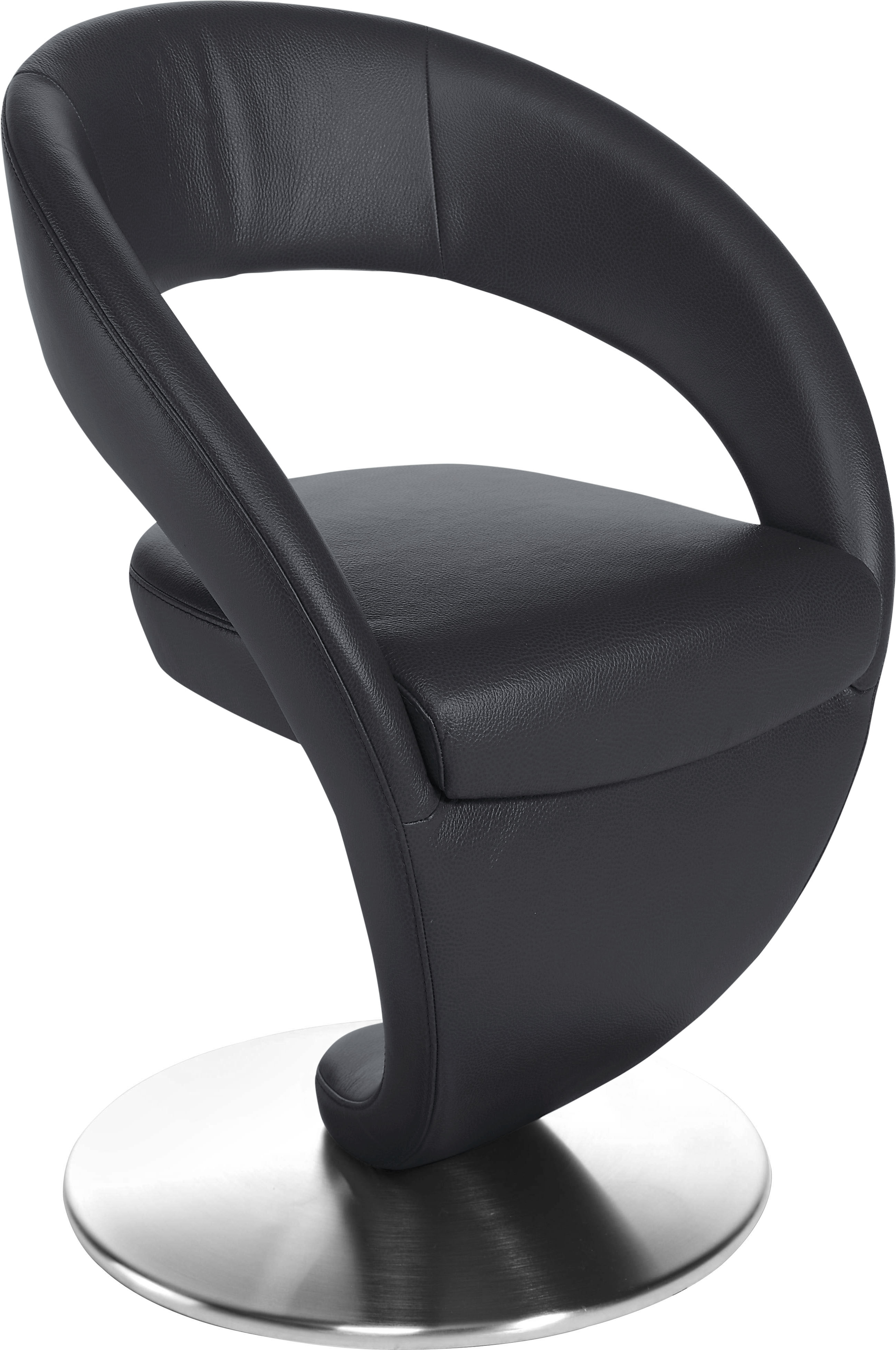 K+W Komfort & Wohnen "Wave, Drehstuhl, Polsterstuhl" () Design-Drehstuhl, Drehteller in Edelstahloptik