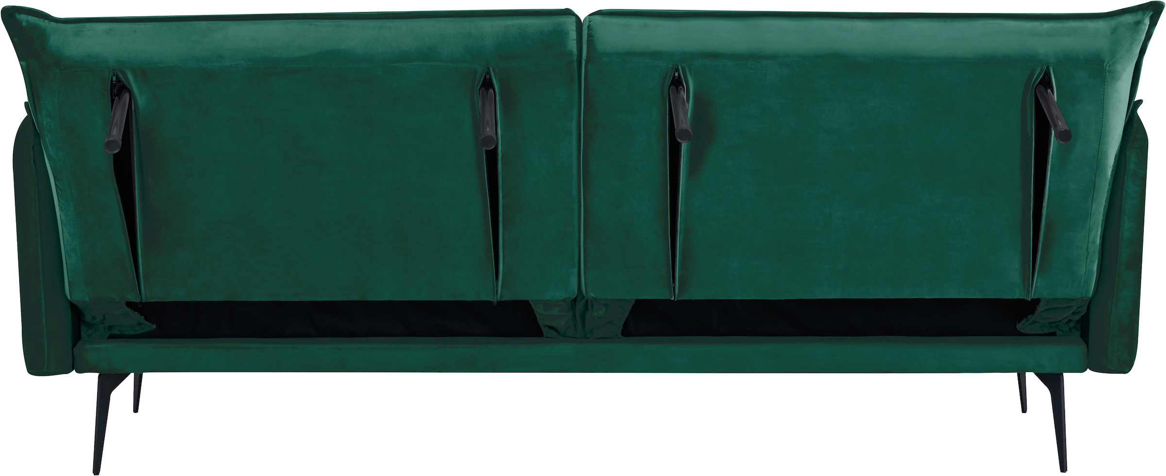 INOSIGN Schlafsofa »TULARE, 204 cm, klappbarer 3-Sitzer mit verstellbarer Rückenlehne,«, Schlaffunktion, Velvet-Samtvelours u. Webstoff