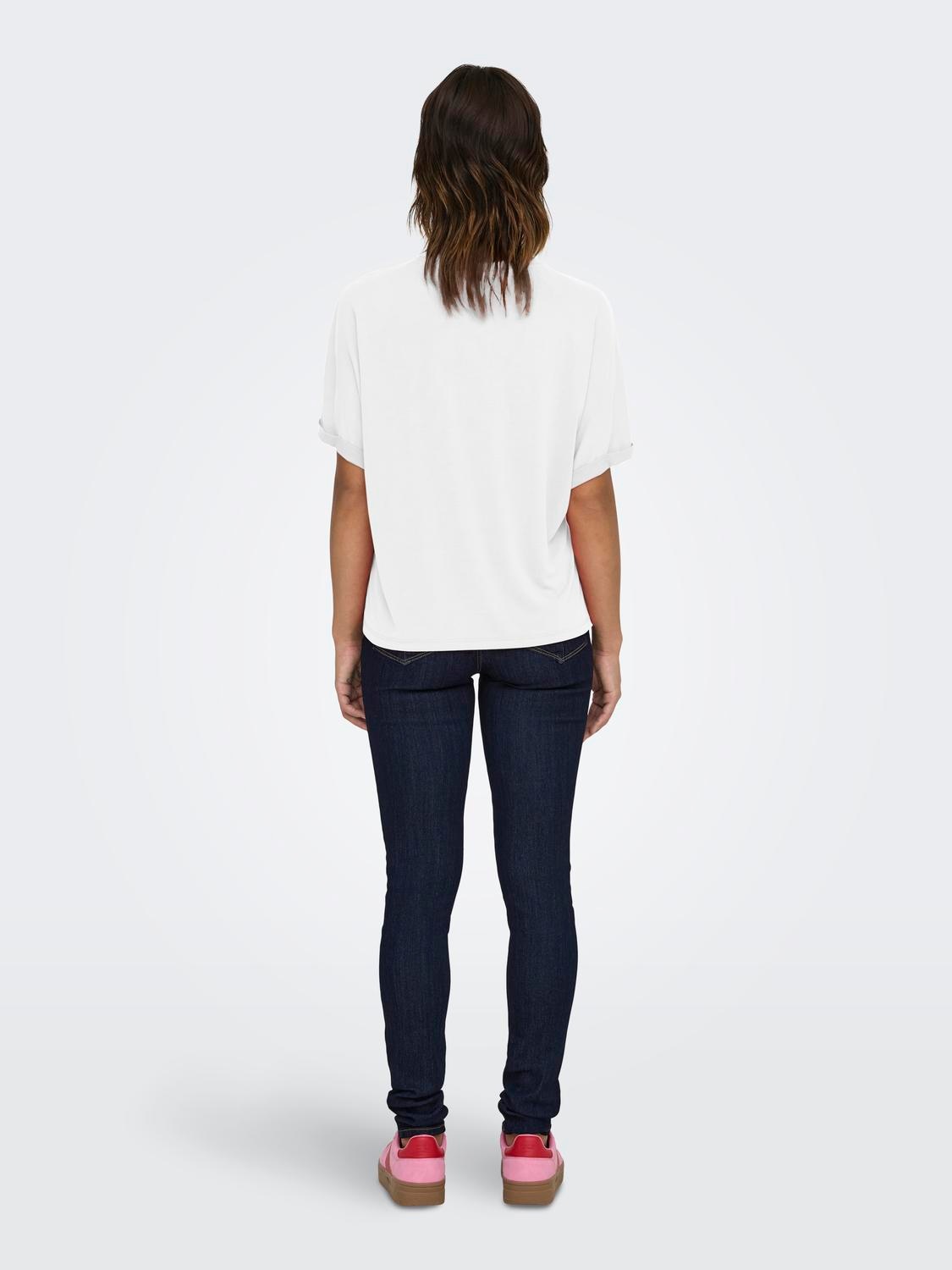 ONLY T-Shirt "ONLFREE LIFE S/S FOLD-UP TOP BOX JRS" Materialmix, regular fi günstig online kaufen