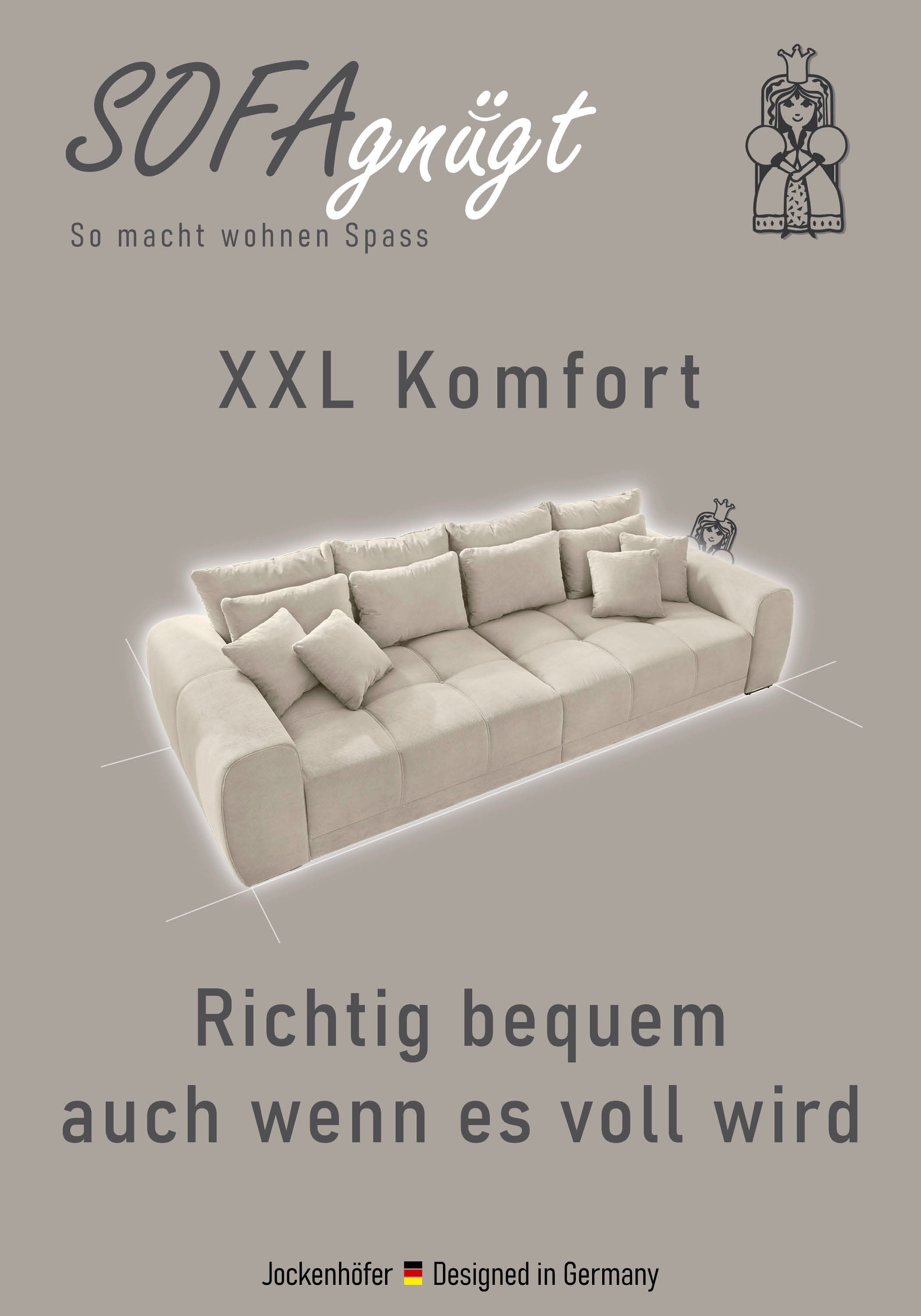 Thumbnail - Jockenhöfer Gruppe Big-Sofa "Moldau XXL, B: 306 cm" Mega-Sofa, mit Federkern & 4 Zierkissen