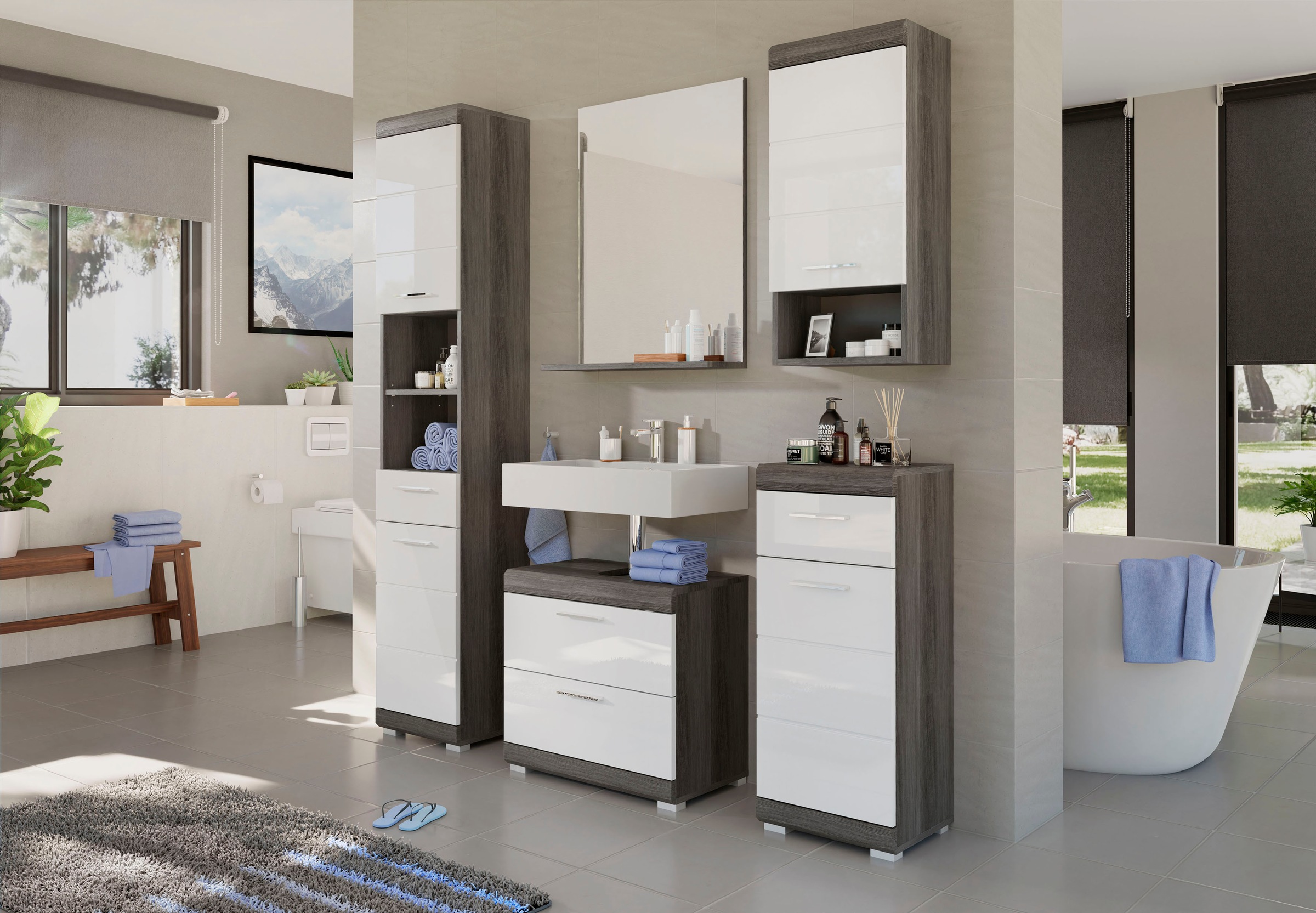 INOSIGN Badmöbel-Set "Siena, 5 teilig, bestehend aus:" Set, 5 Stk. tlg. günstig online kaufen