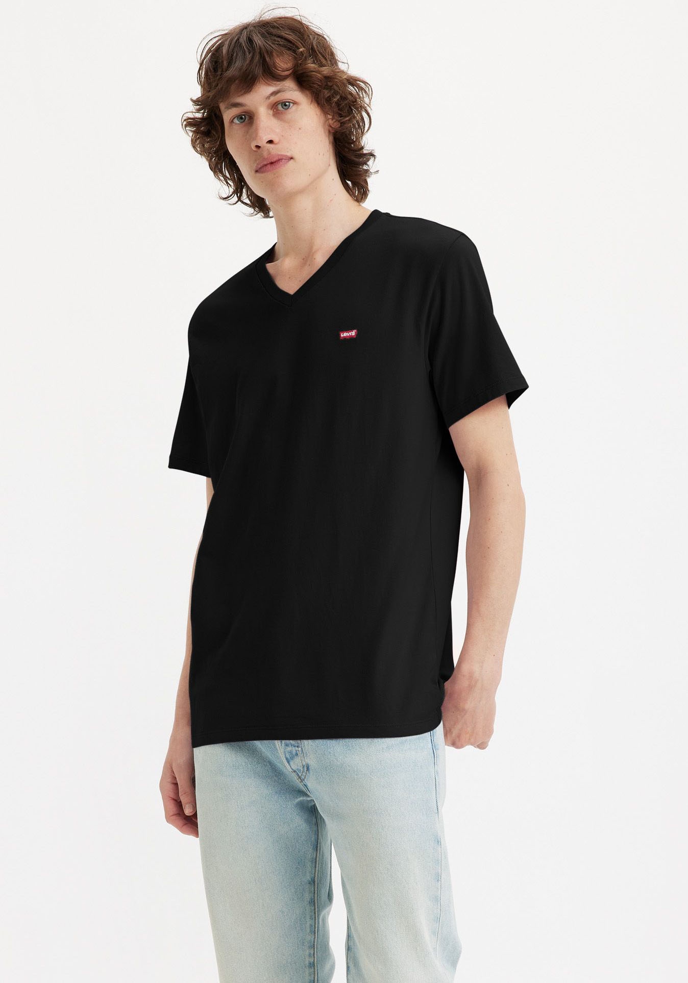 Levi's® V-Shirt LE ORIGINAL HM VNECK mit Logostickerei günstig online kaufen