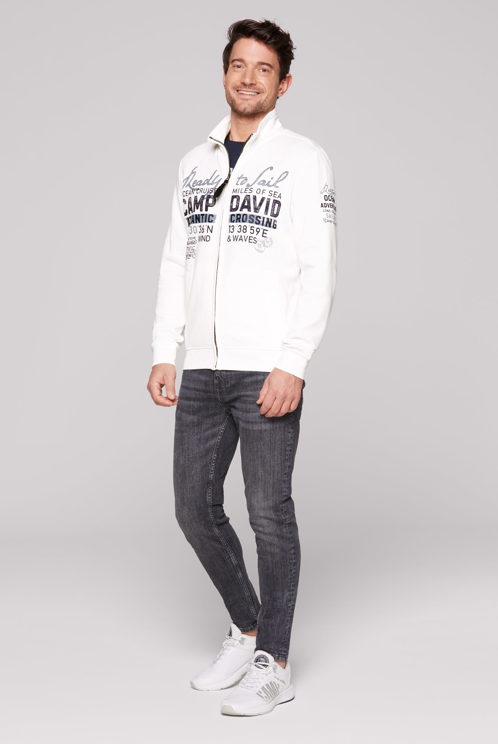 CAMP DAVID Sweatjacke, mit Stehkragen