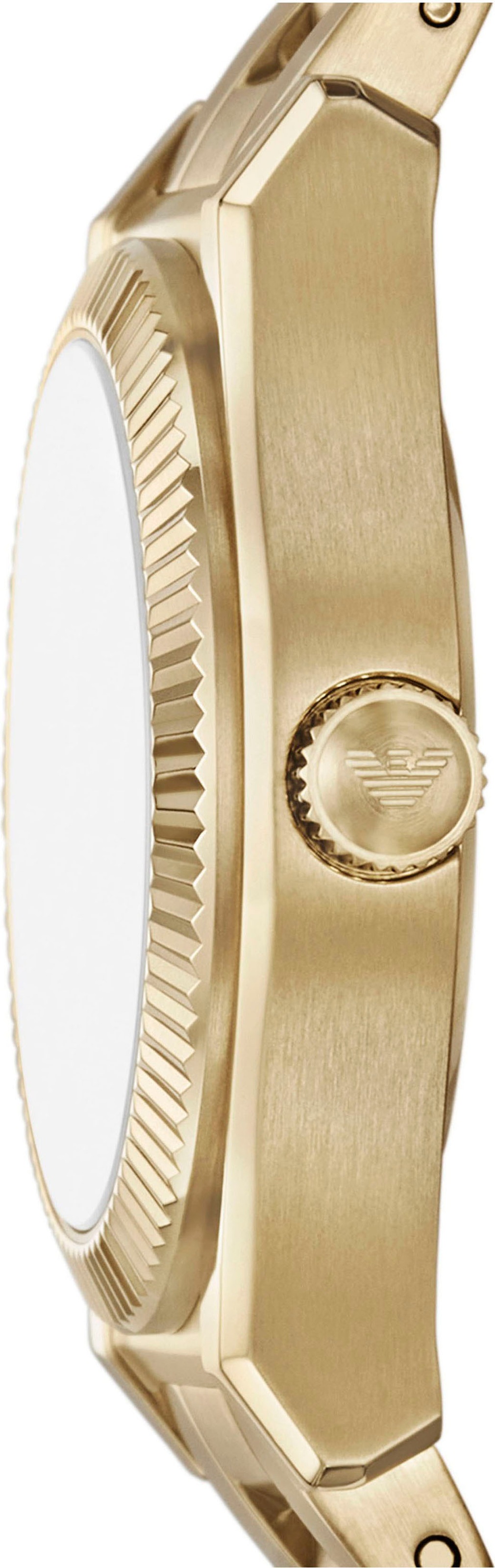 Emporio Armani Quarzuhr, Armbanduhr, Damenuhr, Edelstahlarmband, analog, Tag