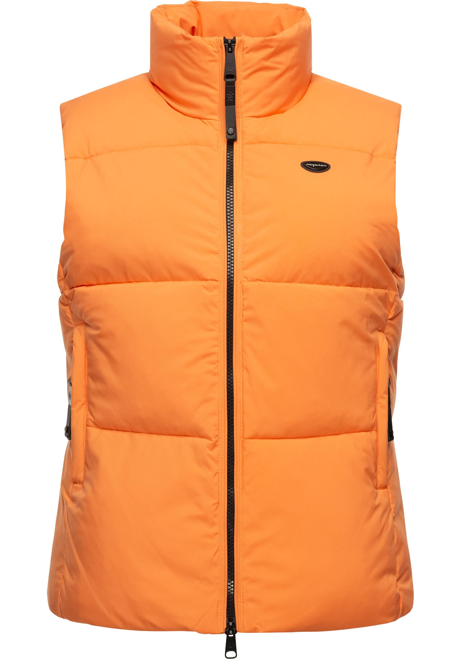 Steppweste RAGWEAR "Ailish", Damen, Gr. XXXL(46), orange (papaya), Obermaterial: 100% Polyester; Futter: 100% Polyester; Wattierung: 100% Polyester, gerade hüftbedeckend, hoch geschlossener Ausschnitt, Westen Steppweste, Wasserdichte Damen Weste ideal für 3