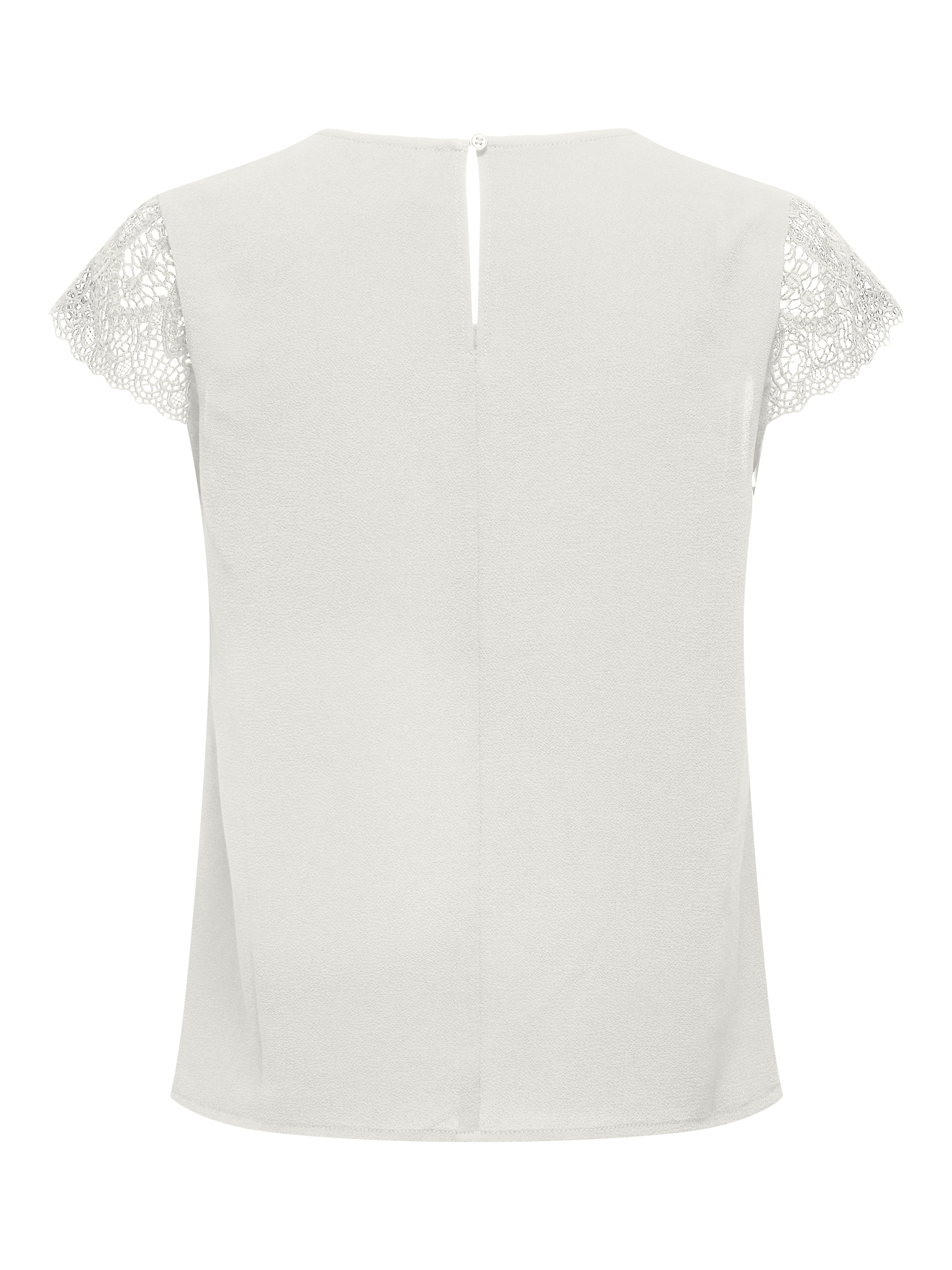 ONLY Kurzarmshirt »ONLELVA FR S/S LACE V-NECK TOP CS PTM«
