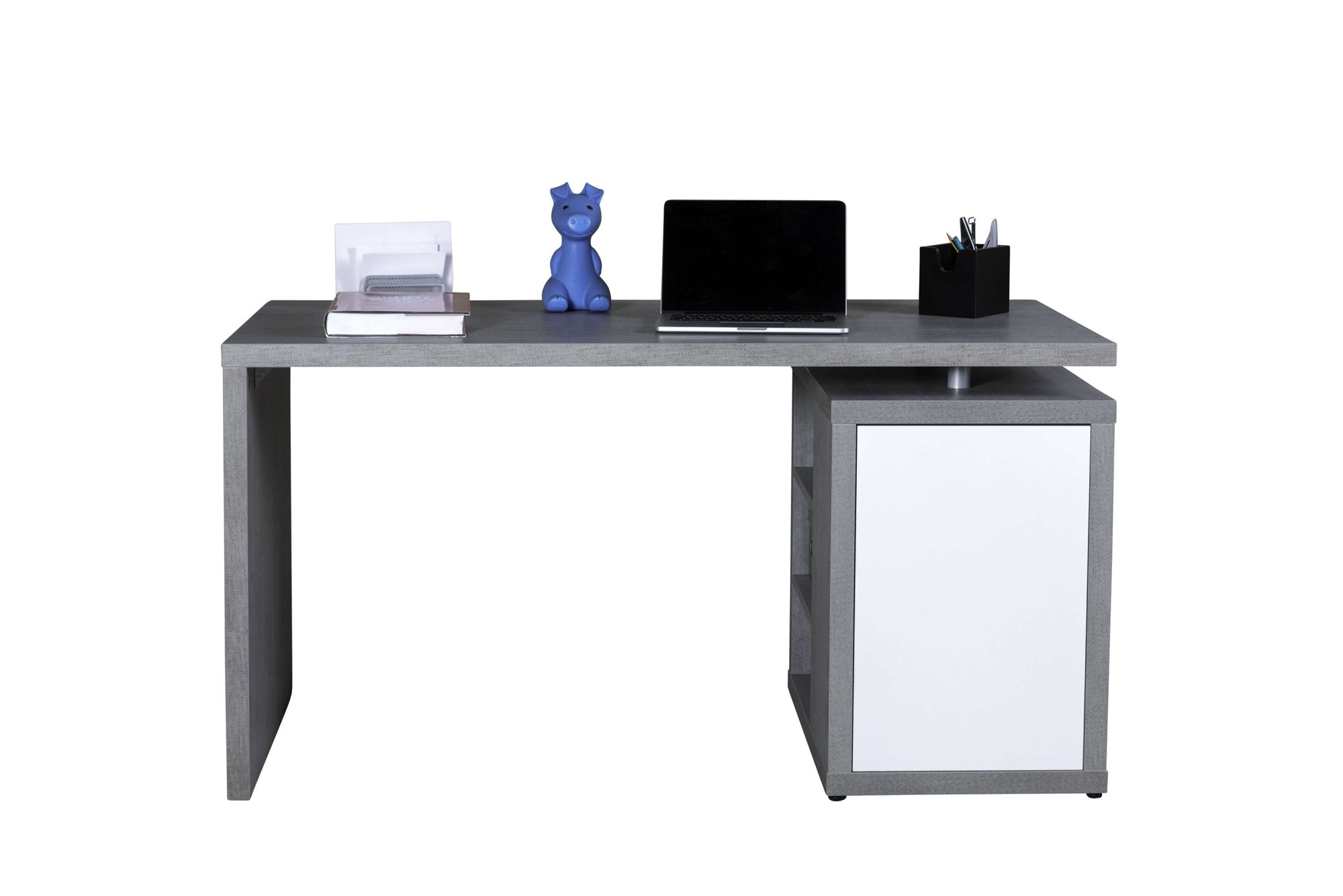 Composad Regal-Schreibtisch »PRATICO«, Schreibtisch mit 4 cm dicke Platten,1 Tür und drei offene Fächer