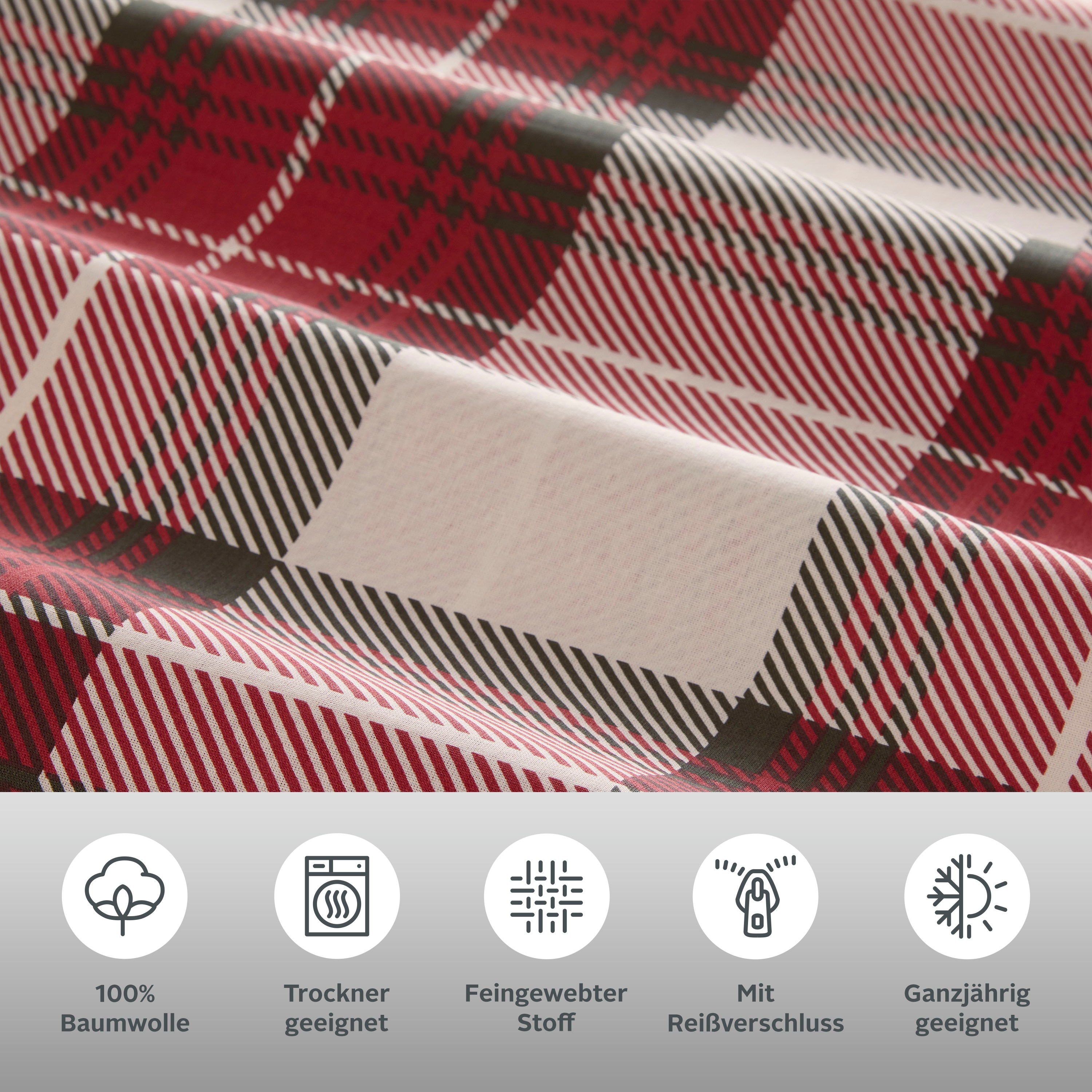 Thumbnail - LeGer Home by Lena Gercke Bettwäsche "Mileja in Gr. 135x200 oder 155x220 cm" 2 Stk. tlg. Bettwäsche aus Baumwolle, karie...