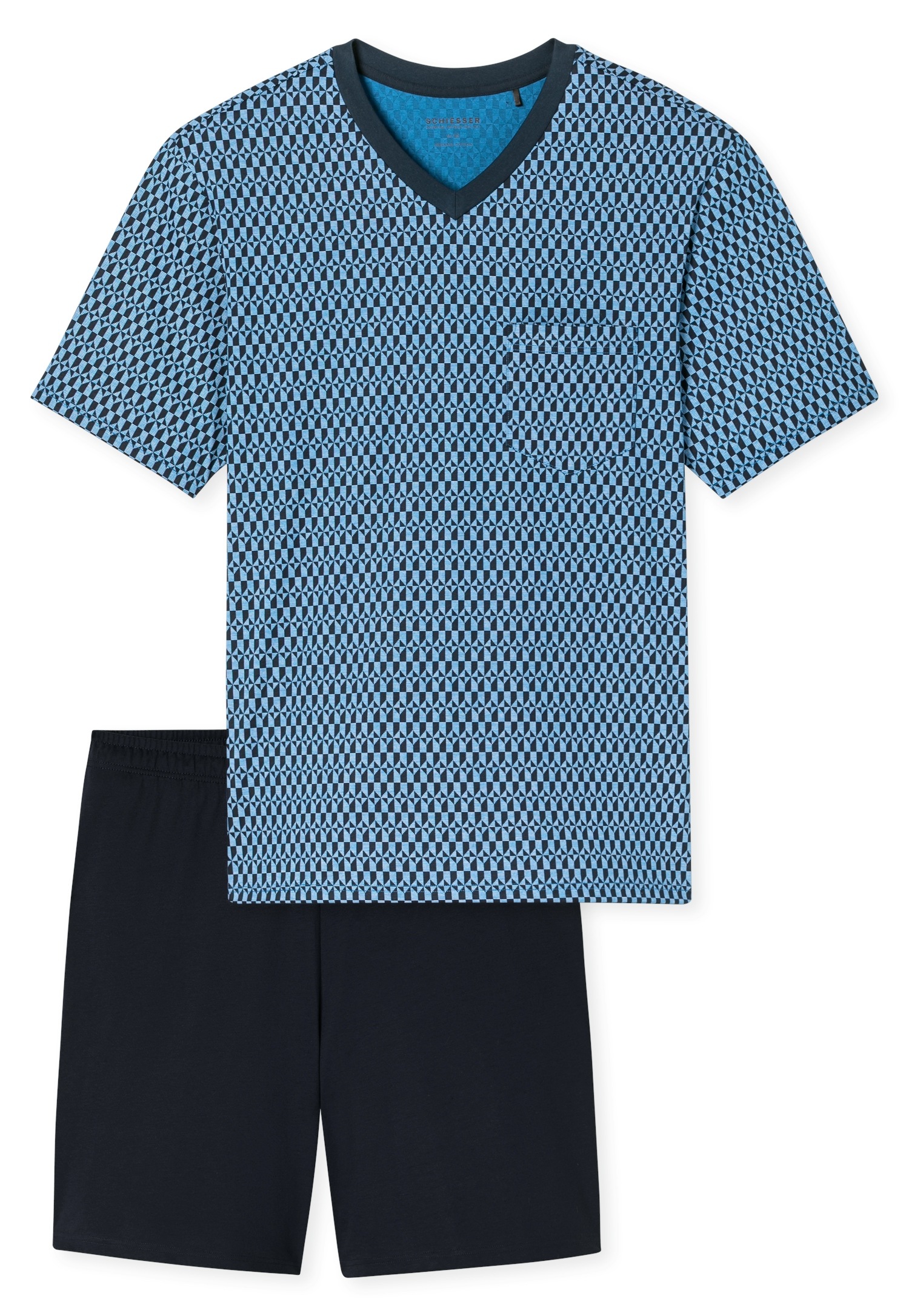 Schiesser Shorty "Comfort Nightwear" 2 tlg. mit klassischem Karo-Muster, V- günstig online kaufen