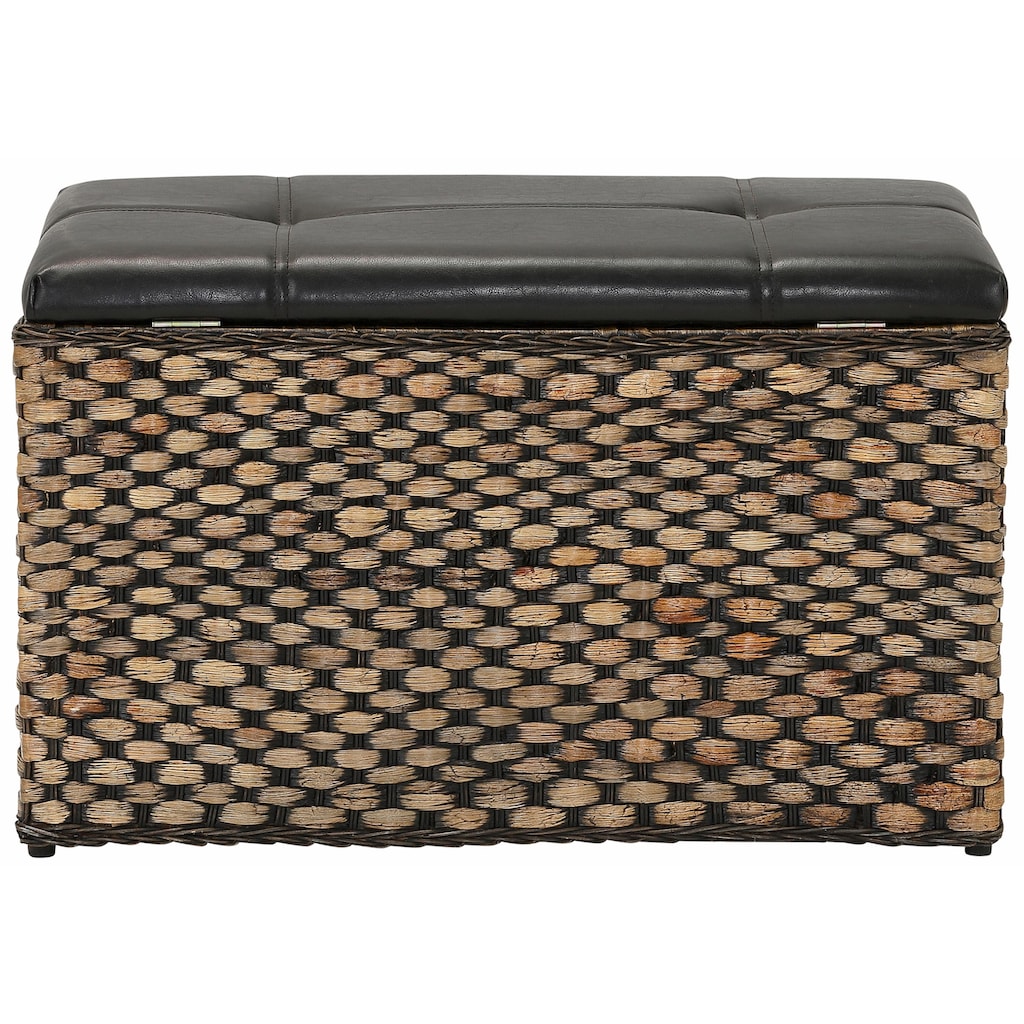 Home affaire Sitztruhe »Wittfield«, aus geflochtenem Rattan, mit Stoffeinsatz im Innenfach, Breite 75 cm