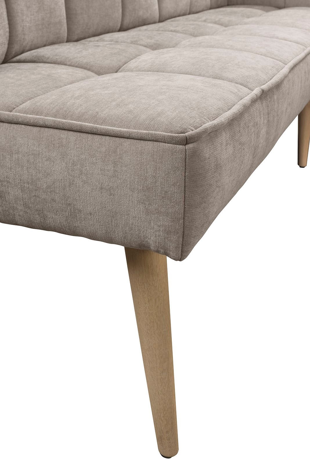 Eckbank EXXPO - SOFA FASHION "Latte", sand, B:234cm H:95cm T:156cm, 100% PES, Sitzbänke, Eckbank, moderne Sitz- und Rückensteppung, bequem und elegant, hoher Holzfuß 2