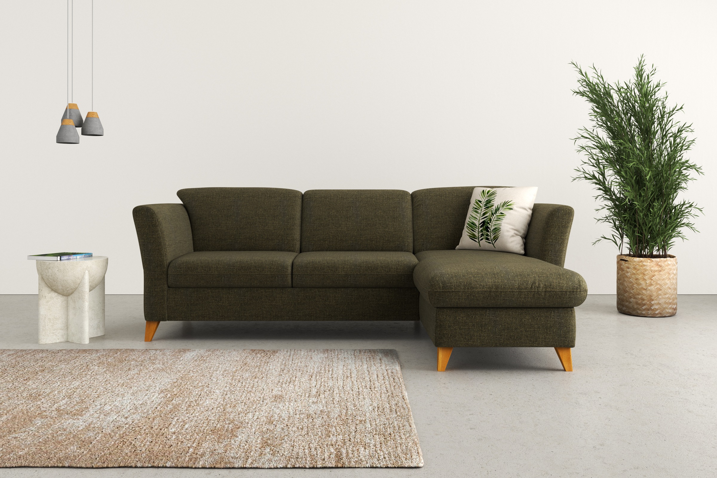 Home affaire Ecksofa "Trelleborg L-Form" Federkern-Polsterung, wahlweise mit Schlaffunktion und Bettkasten