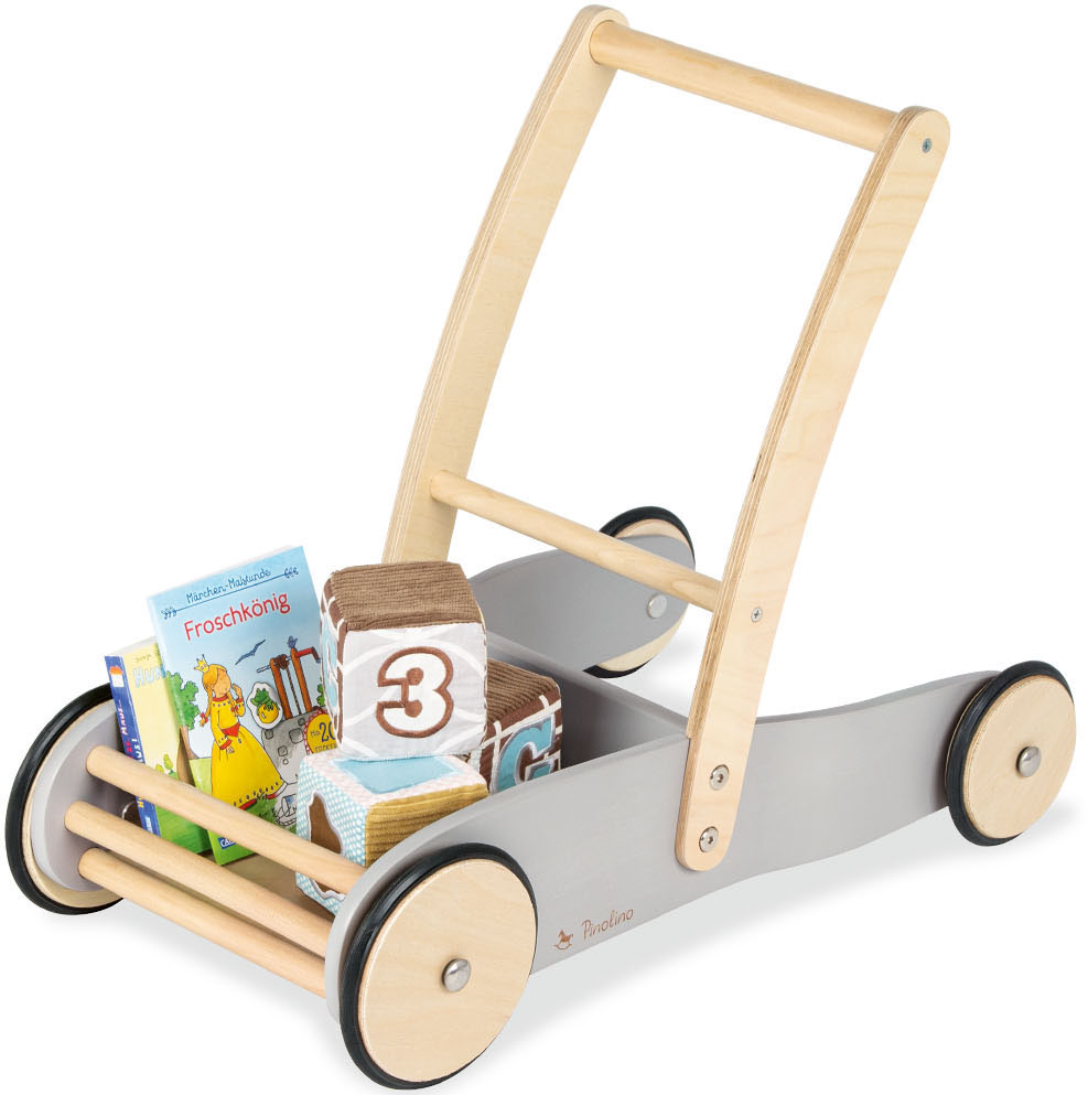 Lauflernwagen »Holzspielzeug, Uli, grau«, aus Holz